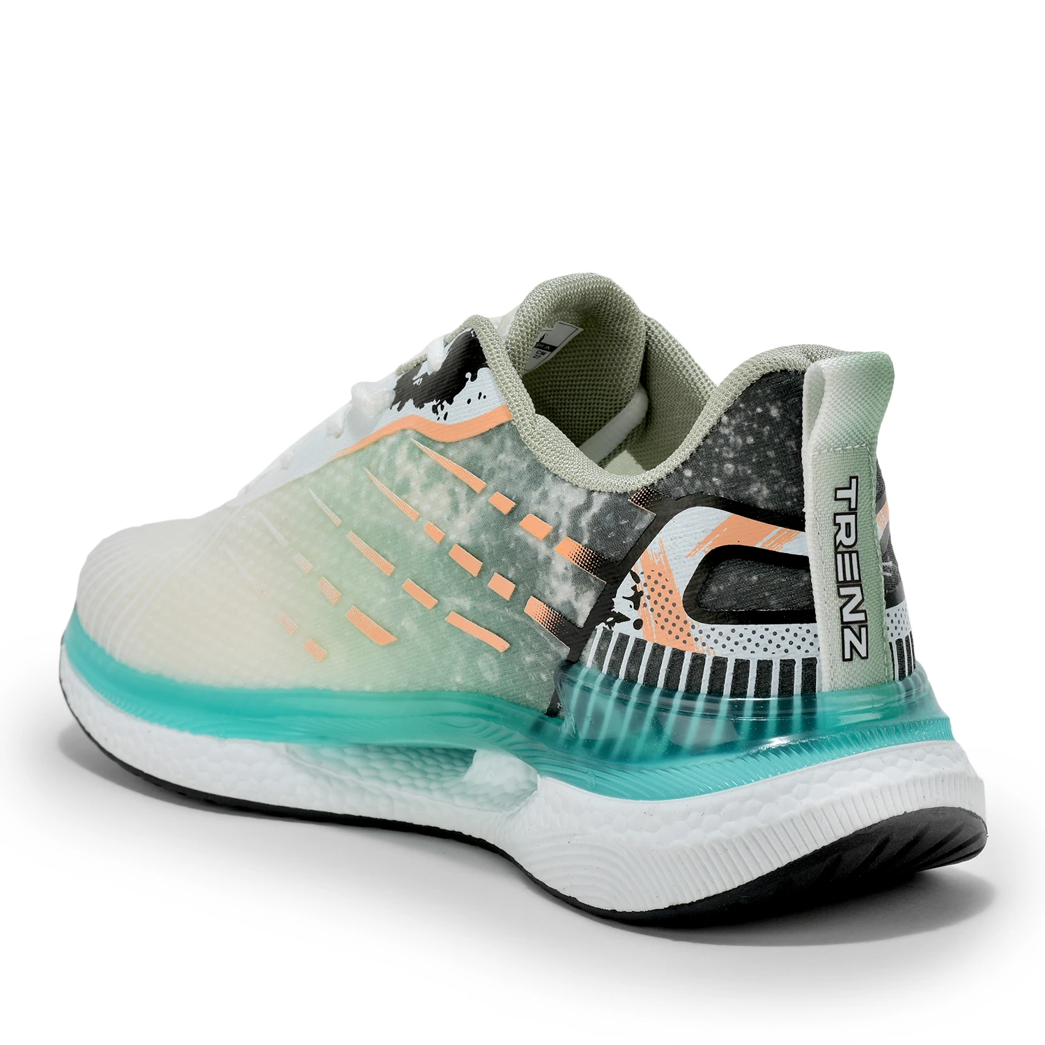 White and Green lace-up sports shoes – Shiv Naresh