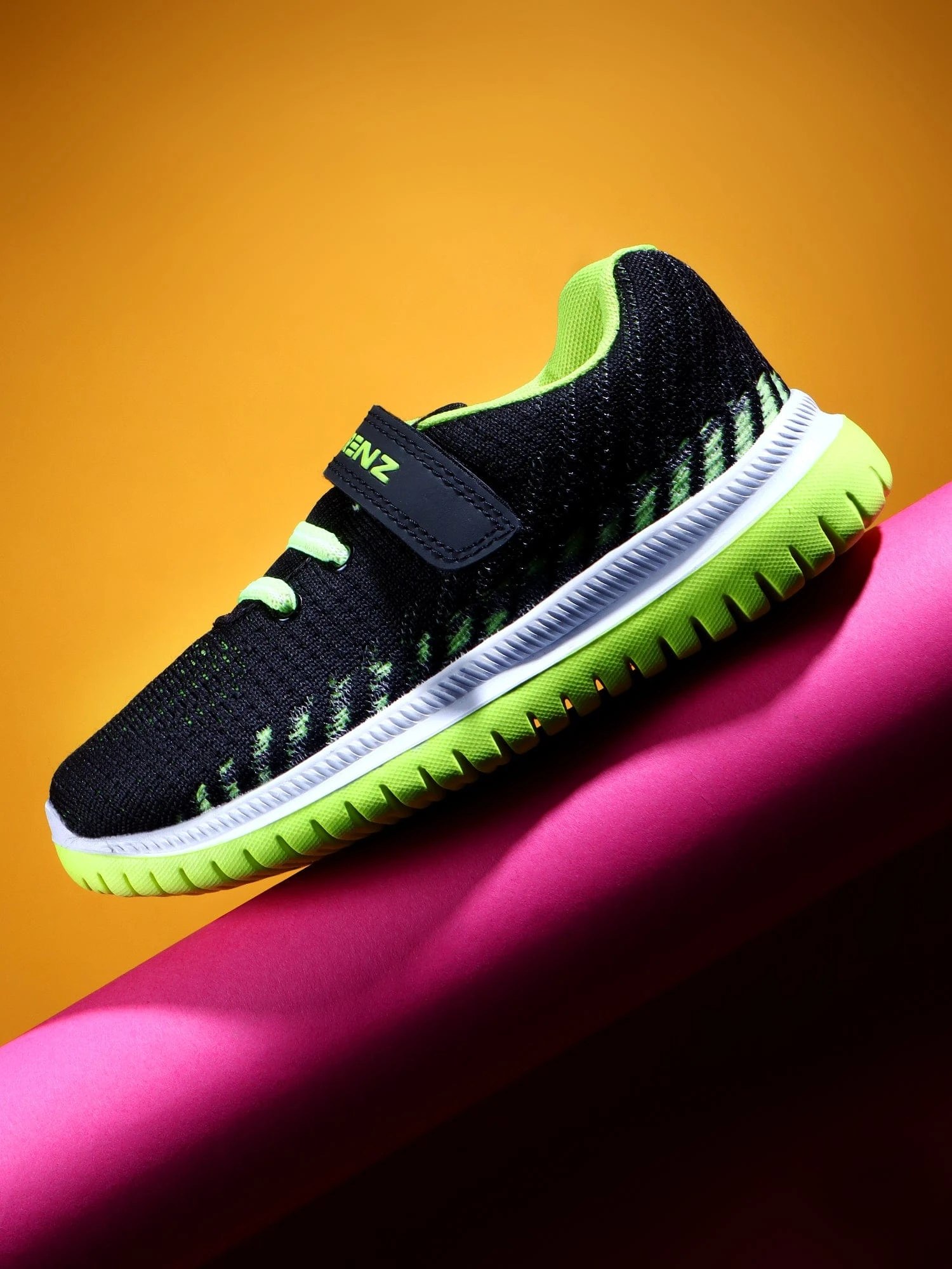 Black lace-up shoes for kids by Shivnaresh