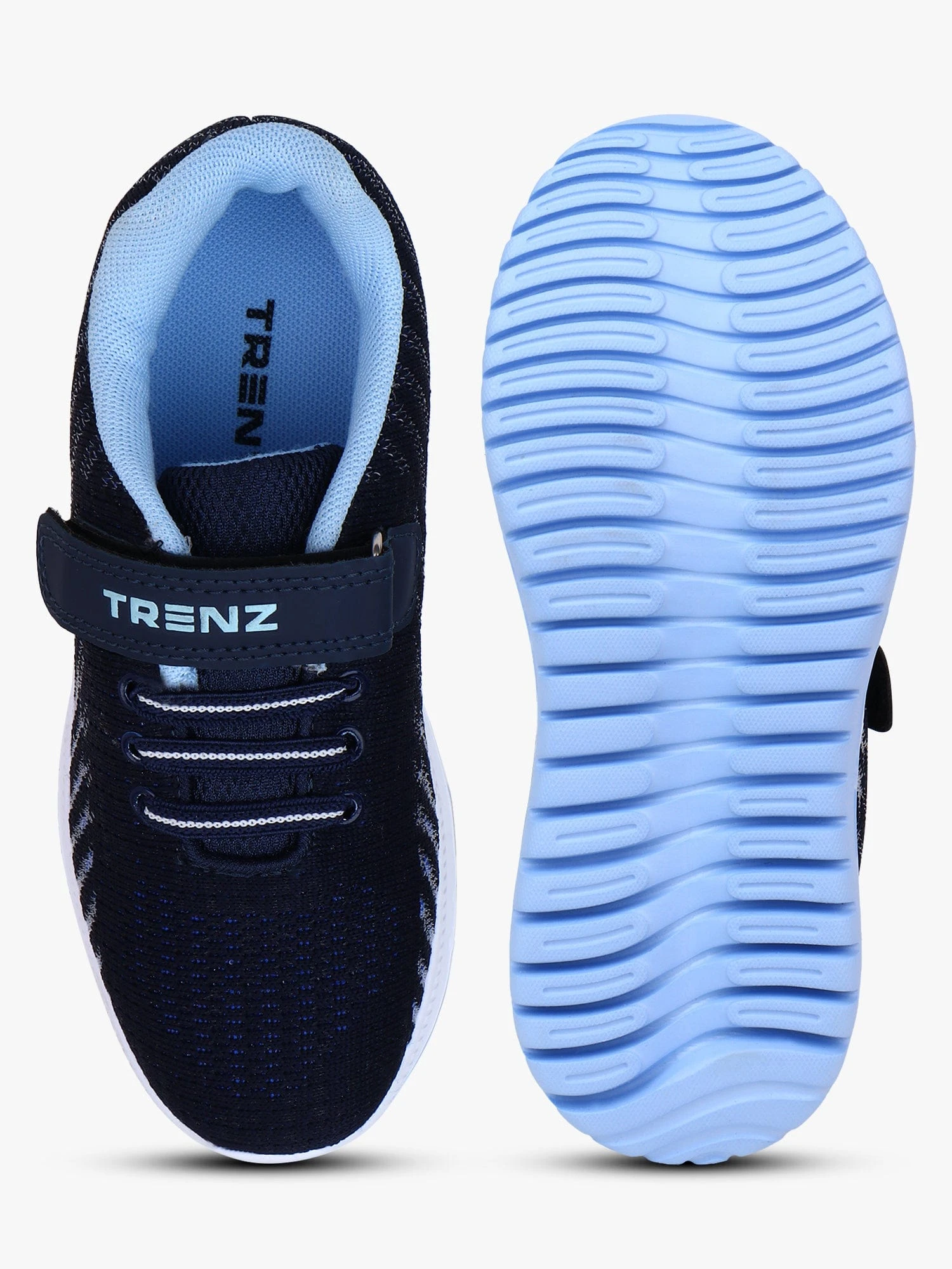 Navy Blue lace-up shoes for kids by Shivnaresh