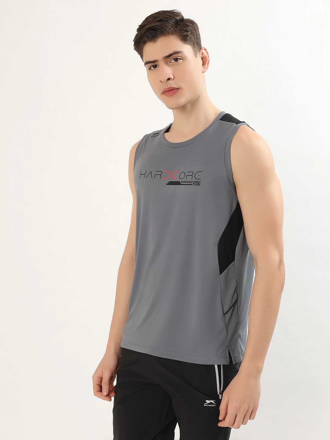 Men's Performance Training Tank Dark Grey Black by Shiv Naresh
