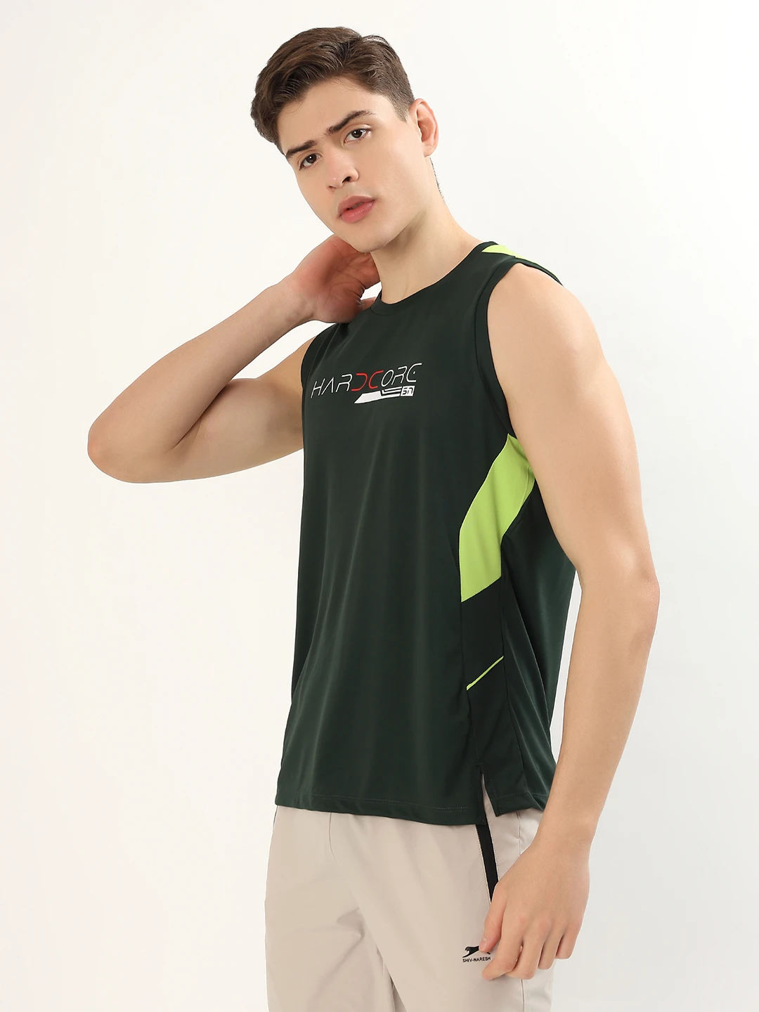 Men's Performance Training Tank Olive Parrot by Shiv Naresh