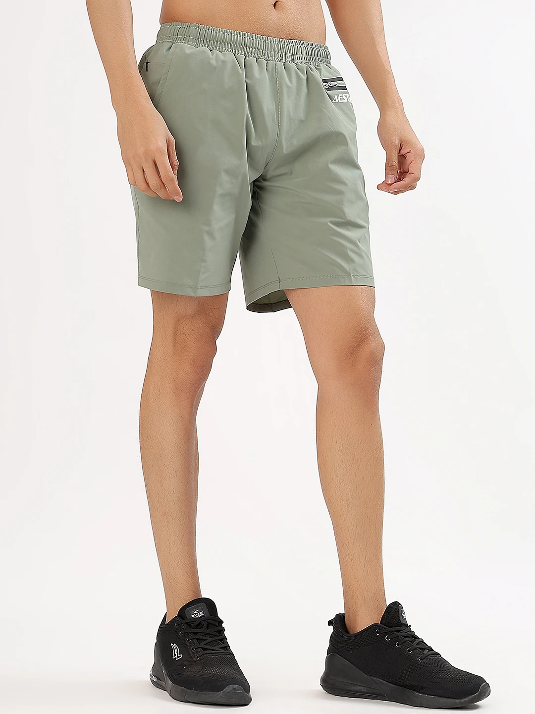 Men's Elite Performance Active Shorts Olive by Shiv Naresh