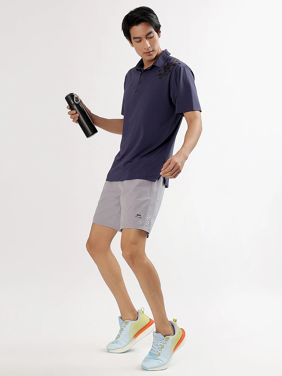 Men's Elite Performance Active Shorts Light Grey by Shiv Naresh