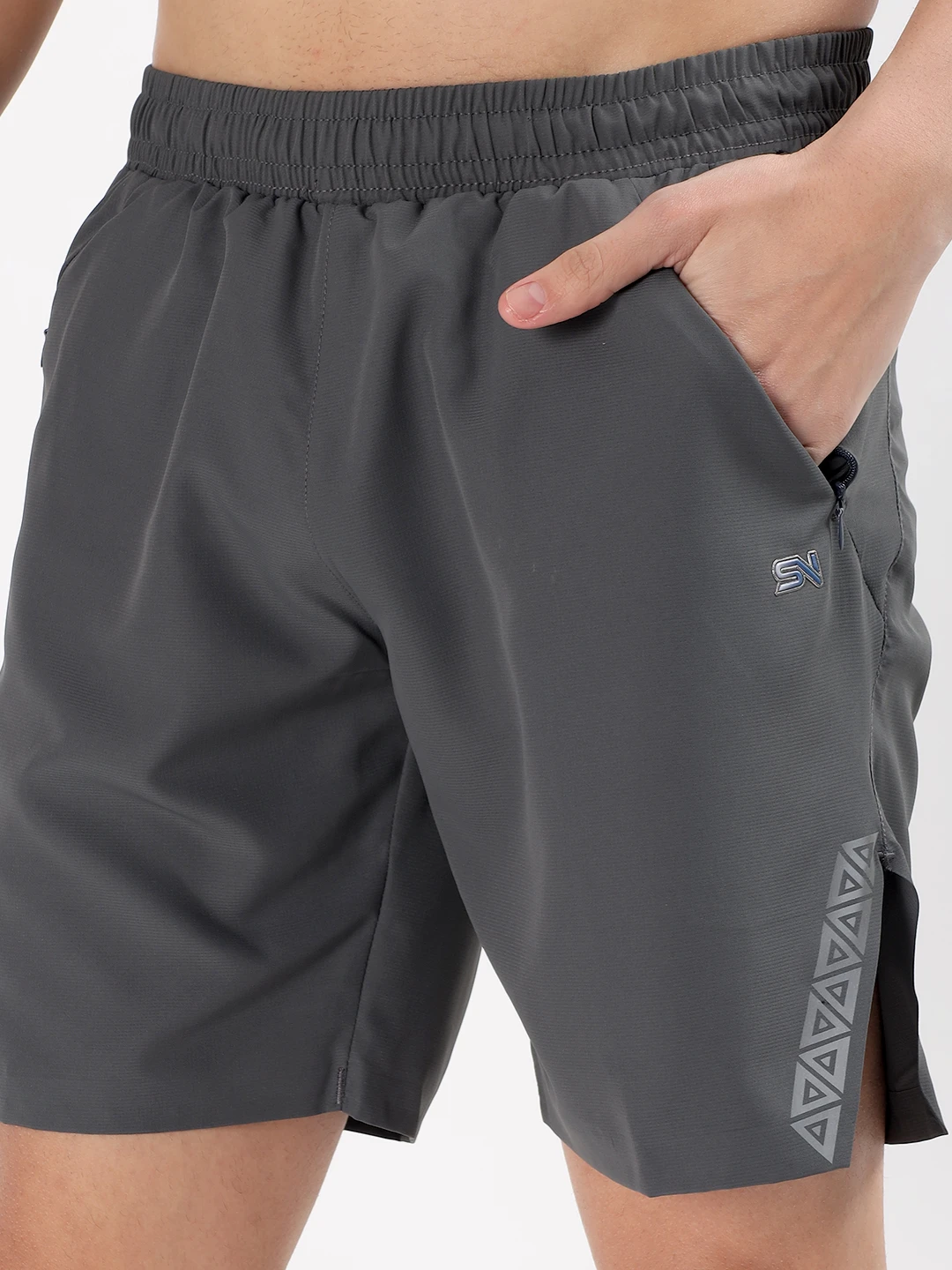Men's Elite Performance Training Shorts Dark Grey by Shiv Naresh
