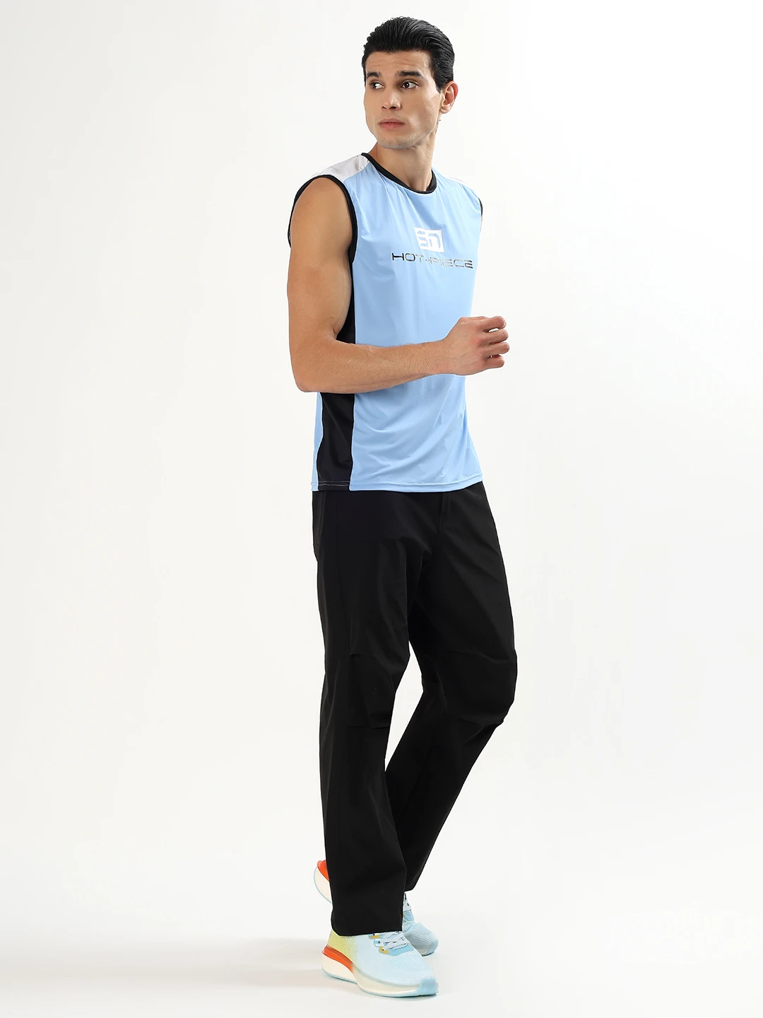 Men's Sky Sleeveless Gym T-Shirt for Workout and Training