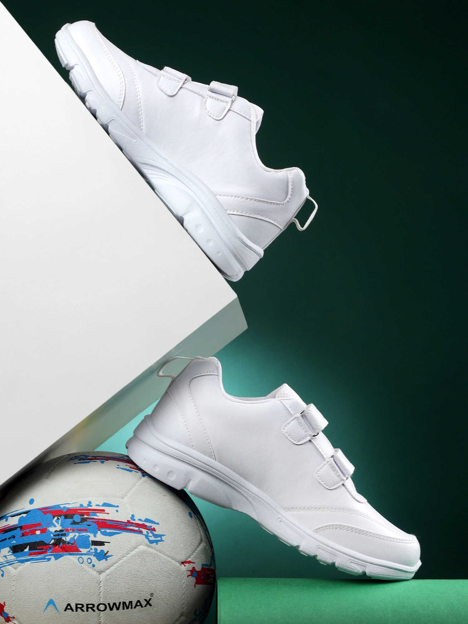 All white velcro school shoes for kids boy & girl