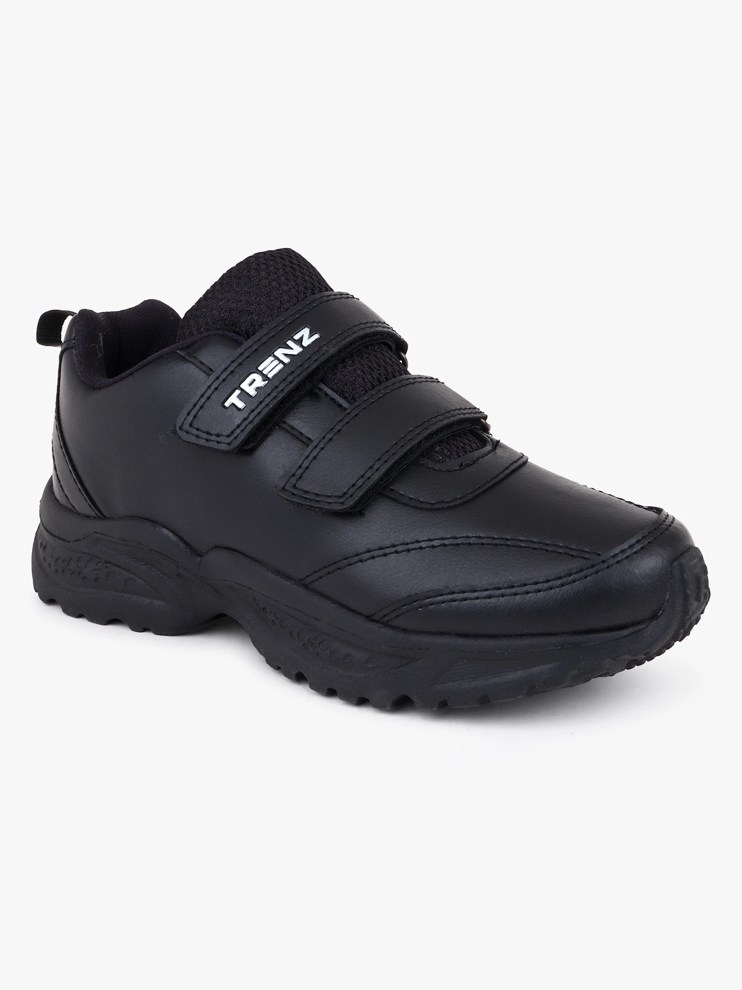 All black velcro school shoes for kids boy