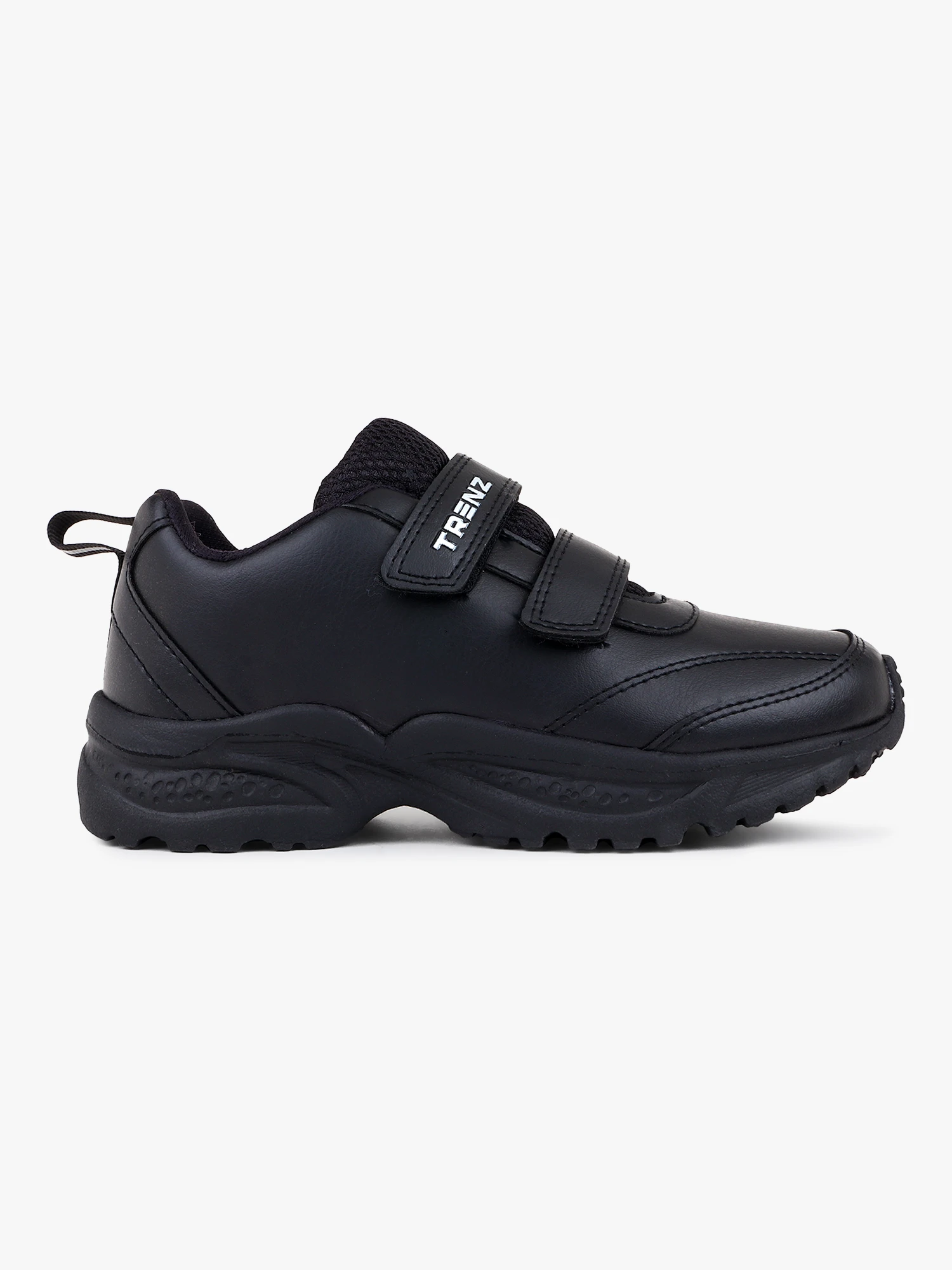 All black velcro school shoes for kids boy