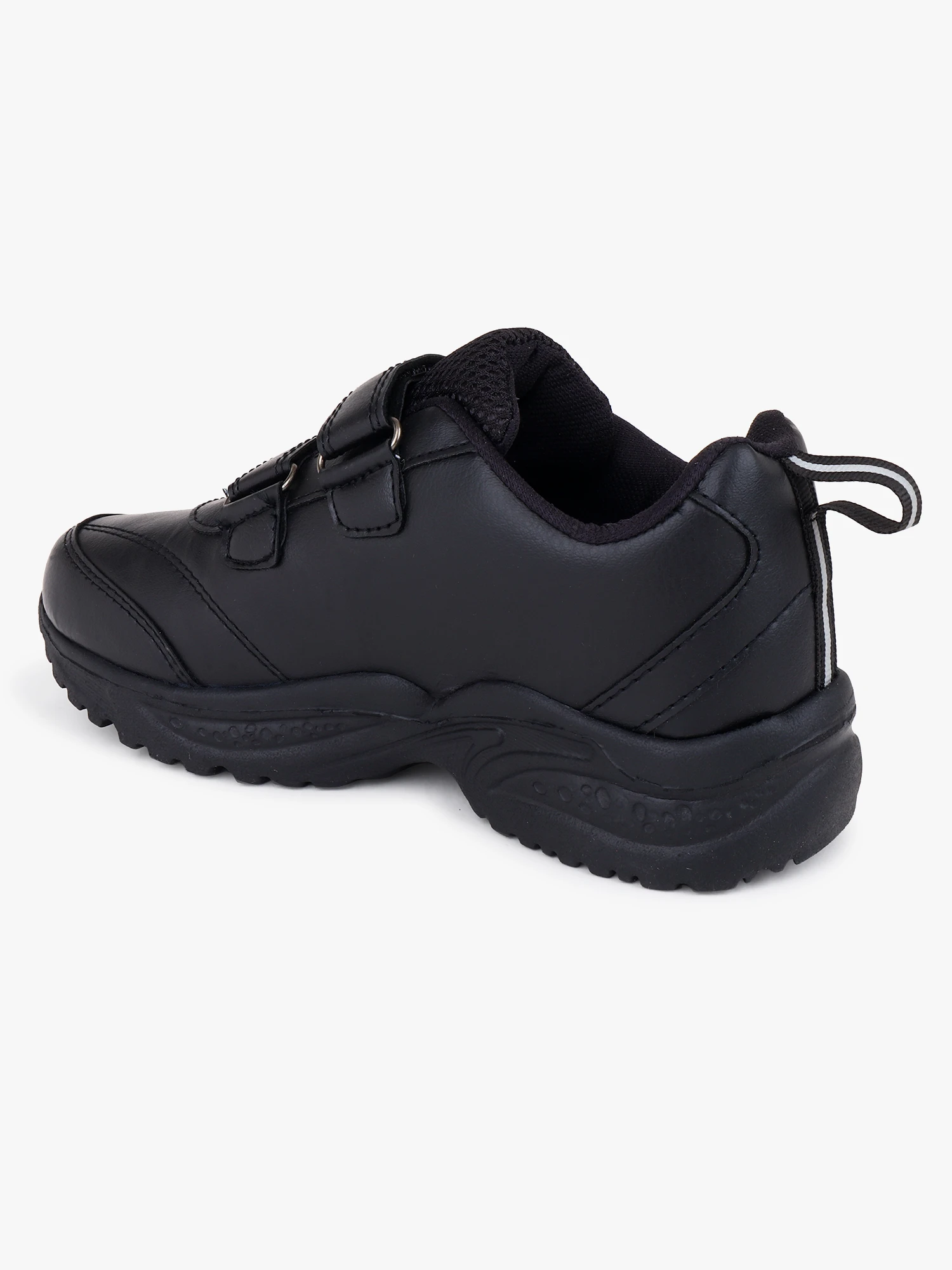 All black velcro school shoes for kids boy