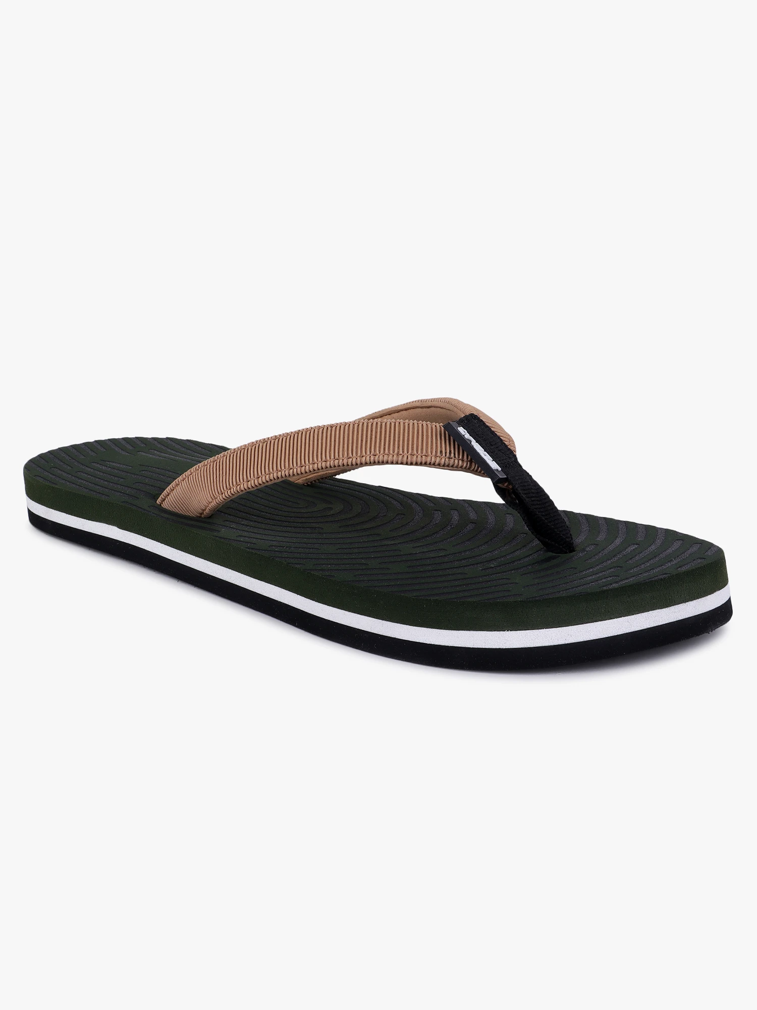 Women Olive Brown Slip-On Slippers Footwear
