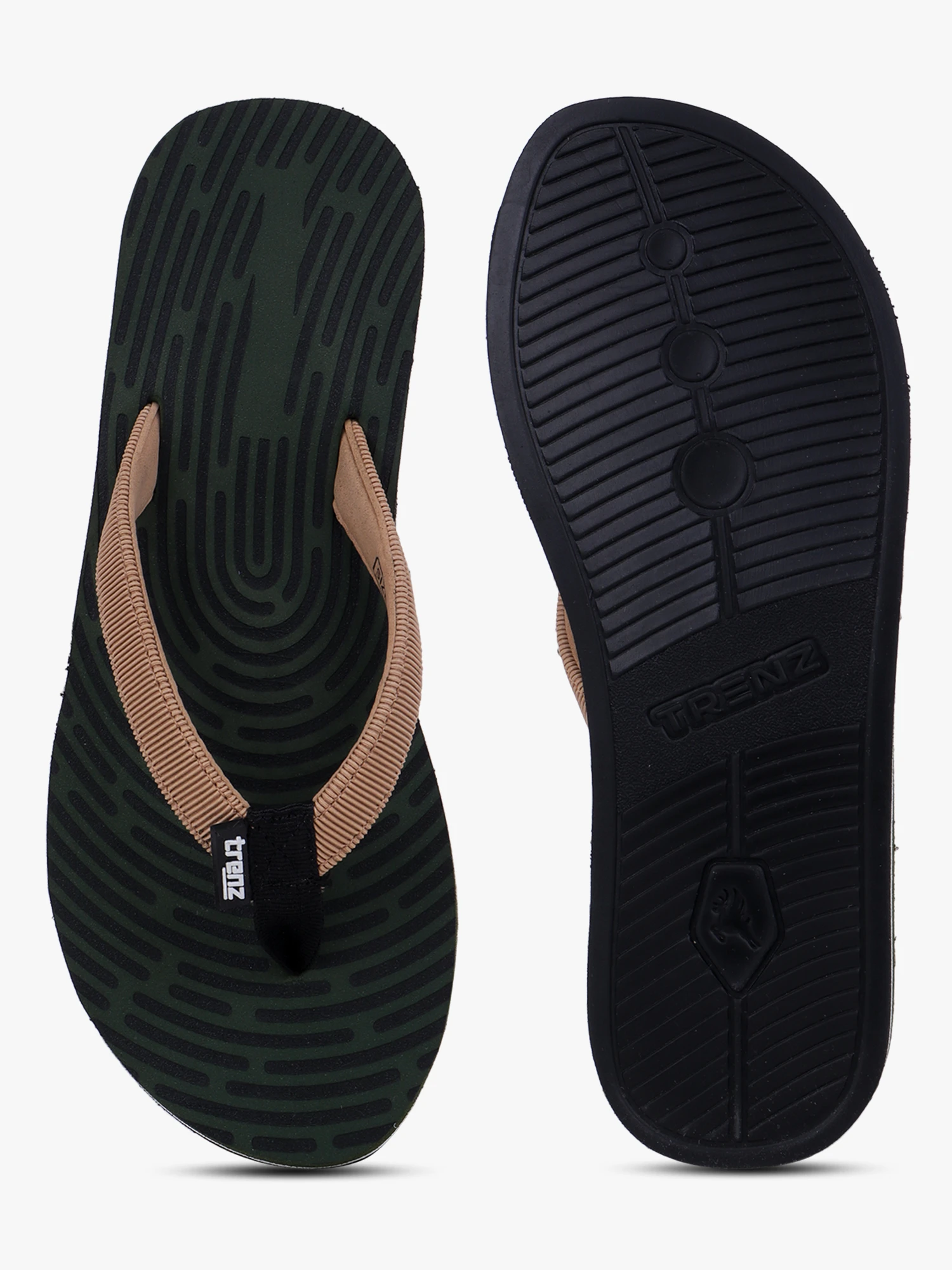 Women Olive Brown Slip-On Slippers Footwear