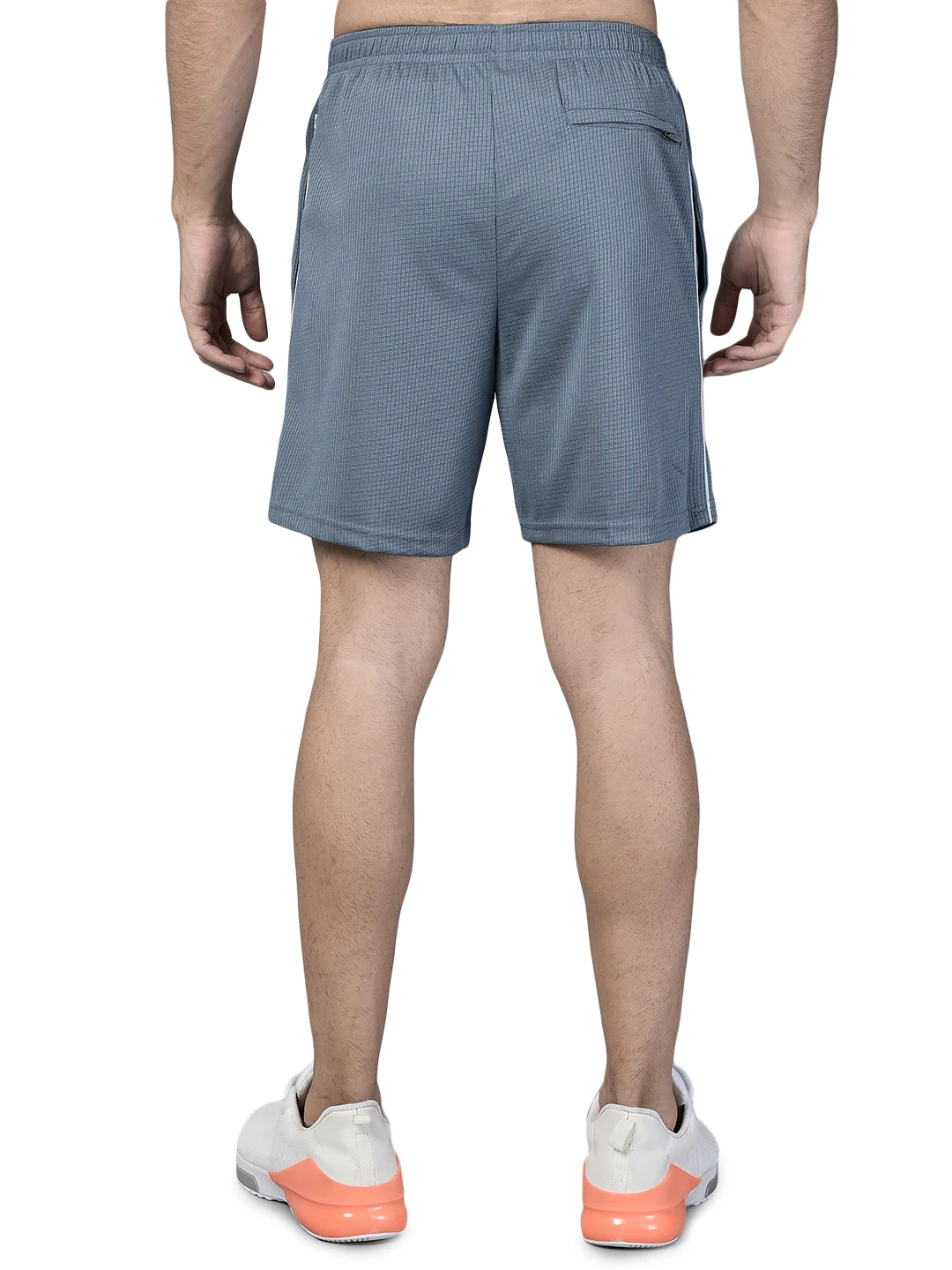Shivnaresh Dark Grey Classic Nirmal Net Shorts for men