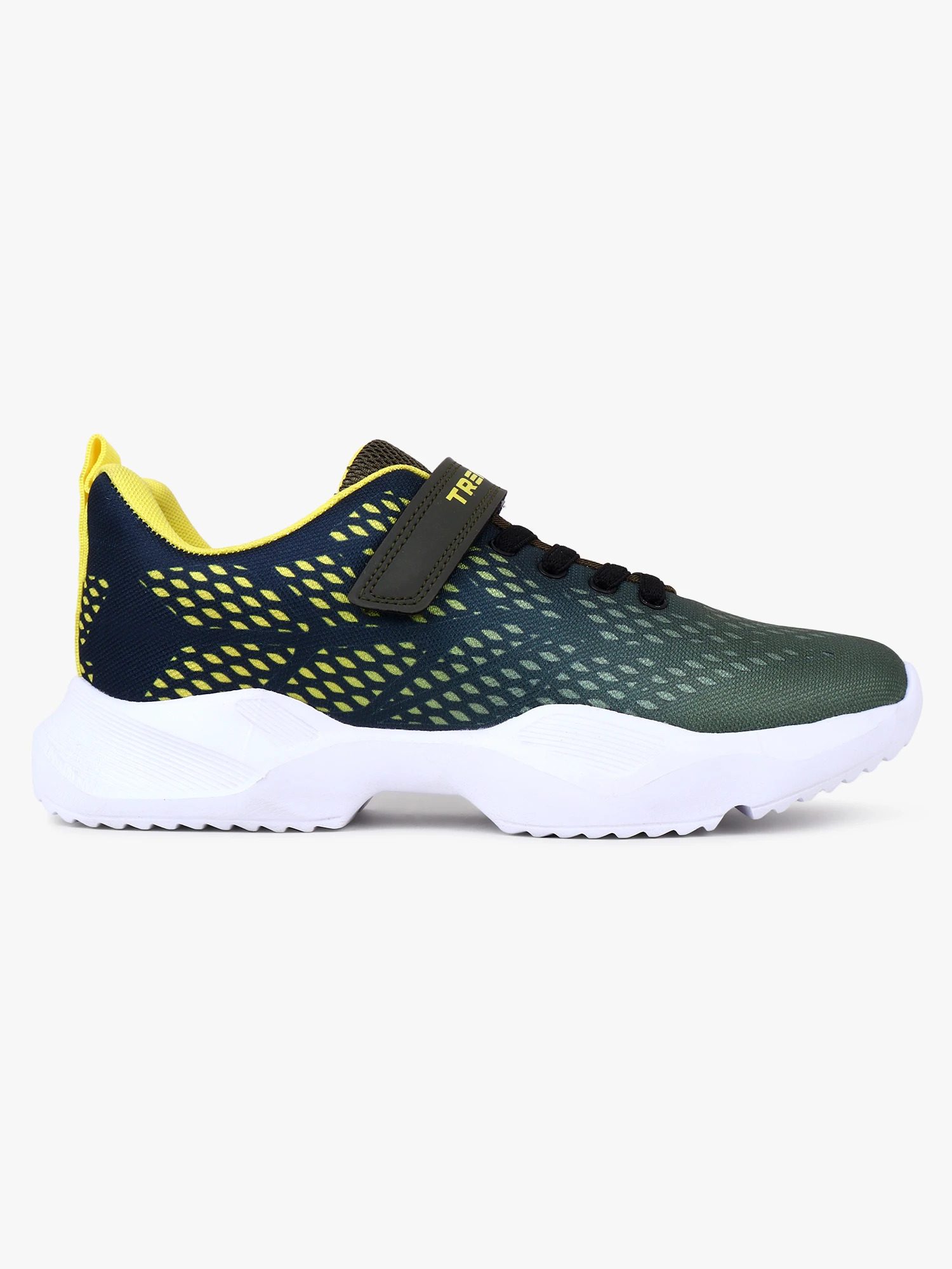 Kids olive green yellow lace-up sports shoes for Boys & Girls