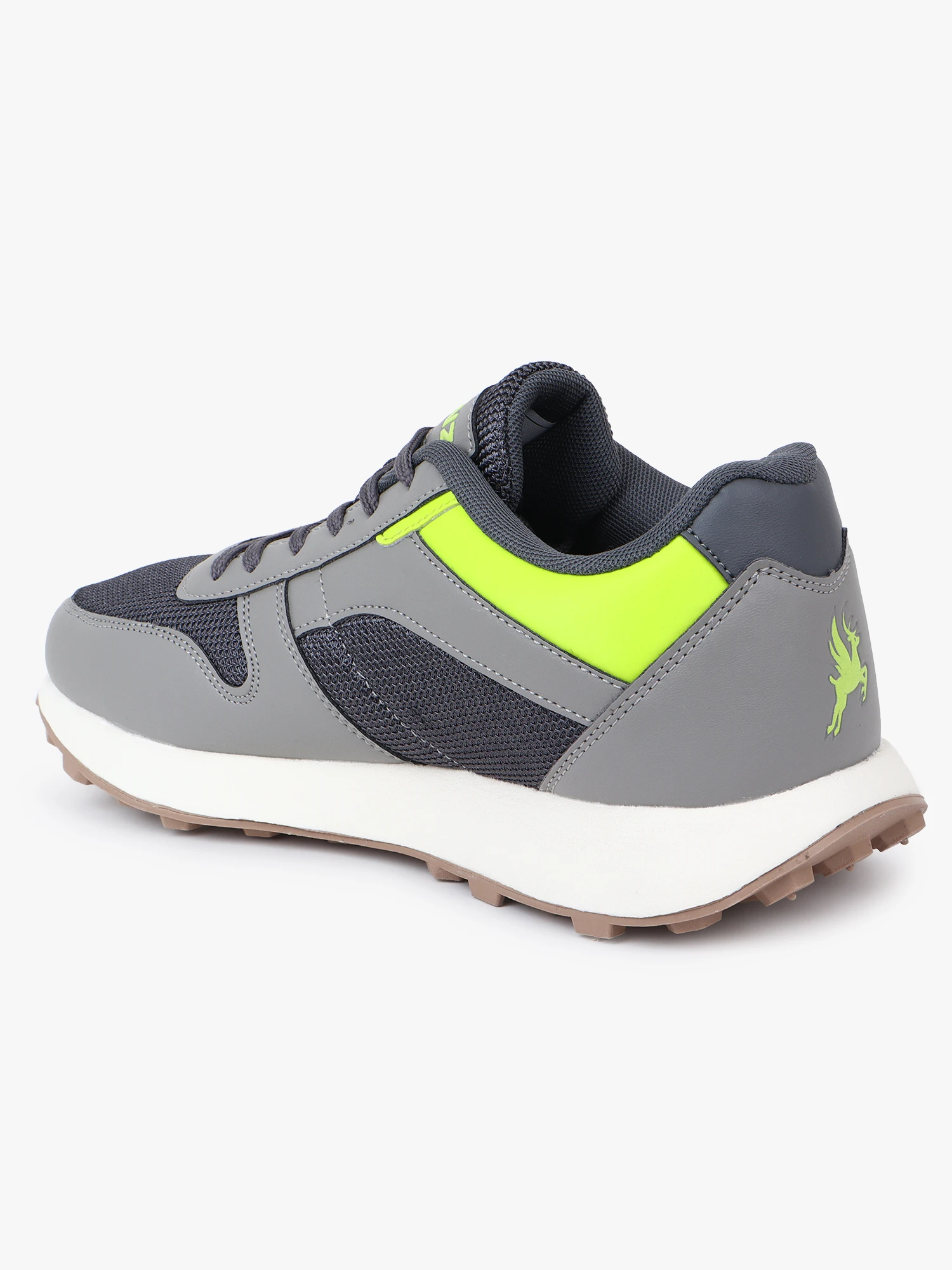 Grey/Neon lace-up sports shoes – Shiv Naresh