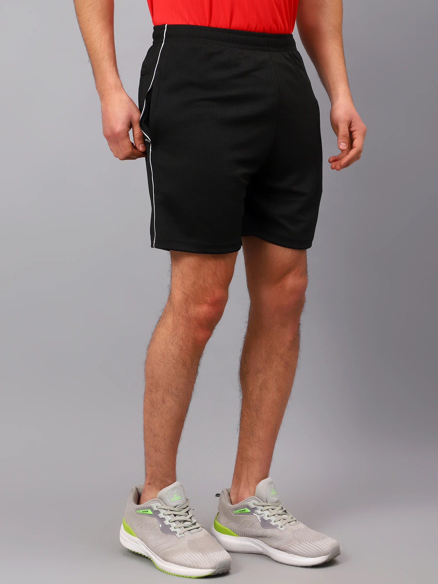 Polysquare Black White Sports Shorts for men