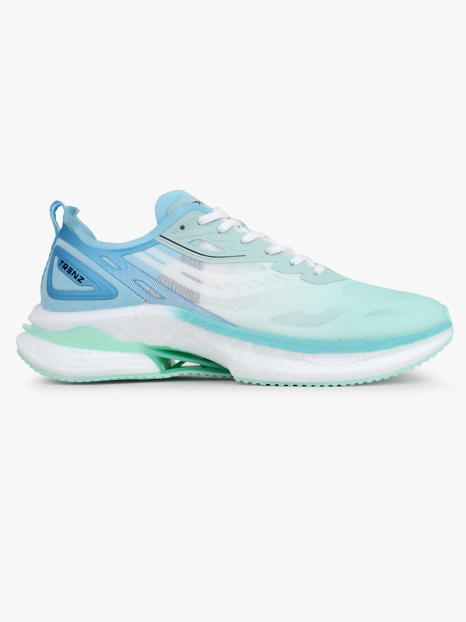 Sky Blue and Sea Green Lace-Up Sports Shoes for Men