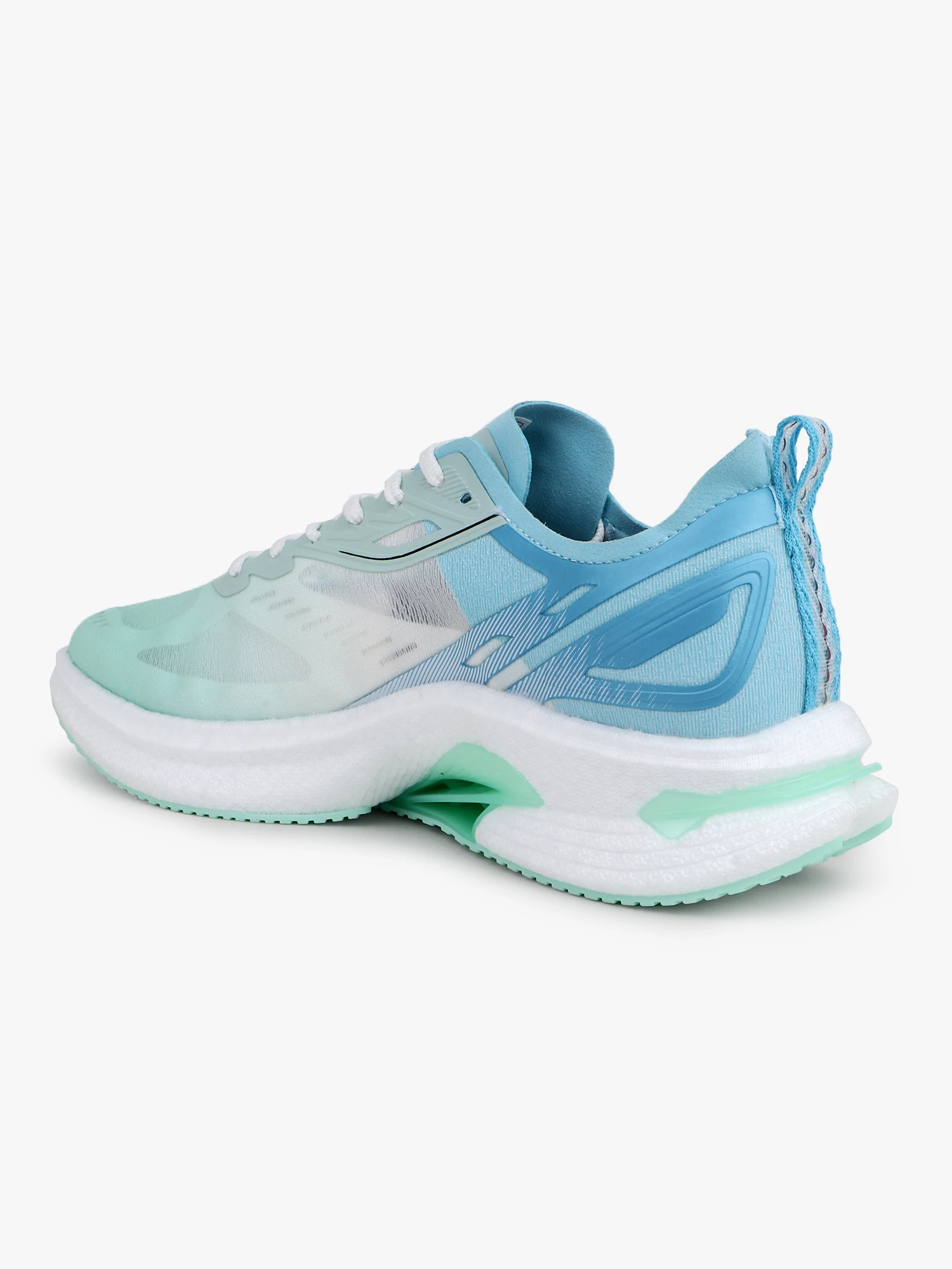 Sky Blue and Sea Green Lace-Up Sports Shoes for Men