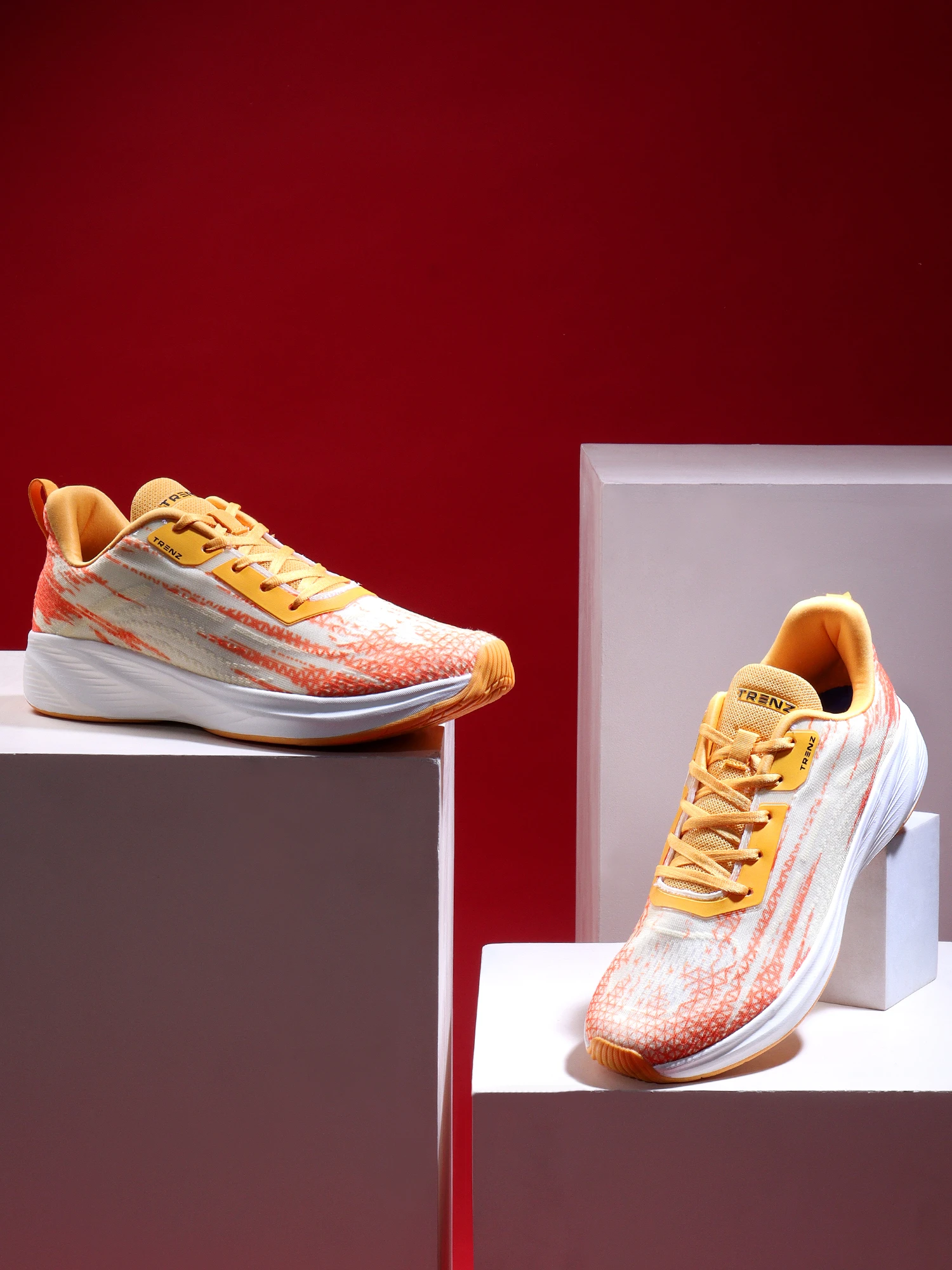 Men's Yellow and Orange Lace-Up Shoes by Shiv Naresh