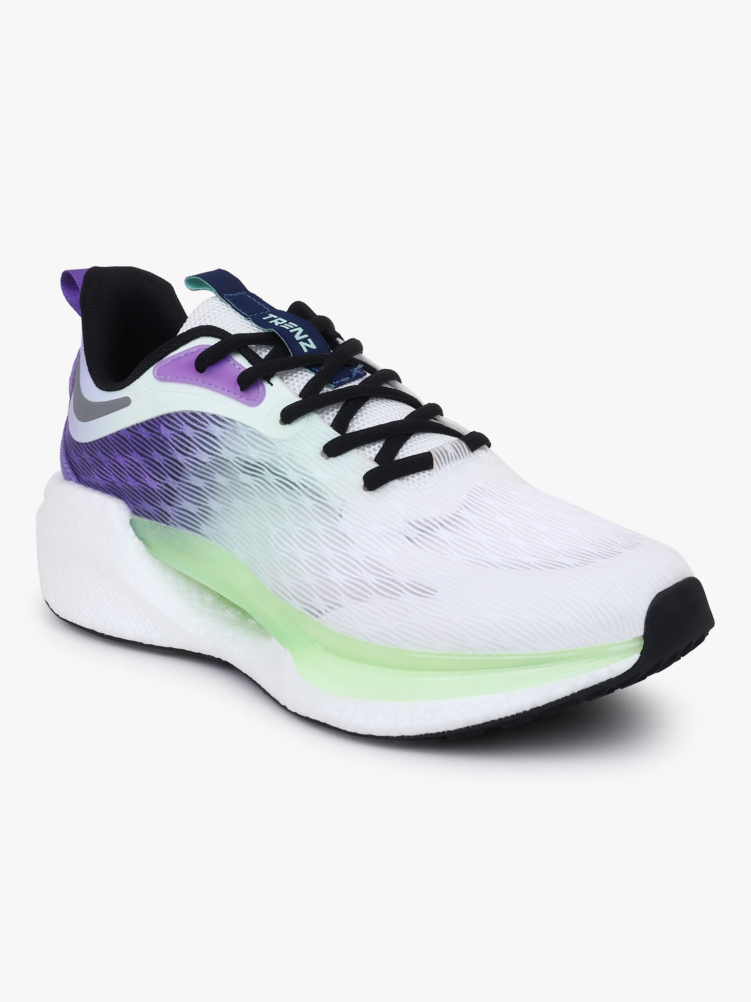 Men's lace-up shoes in purple and green