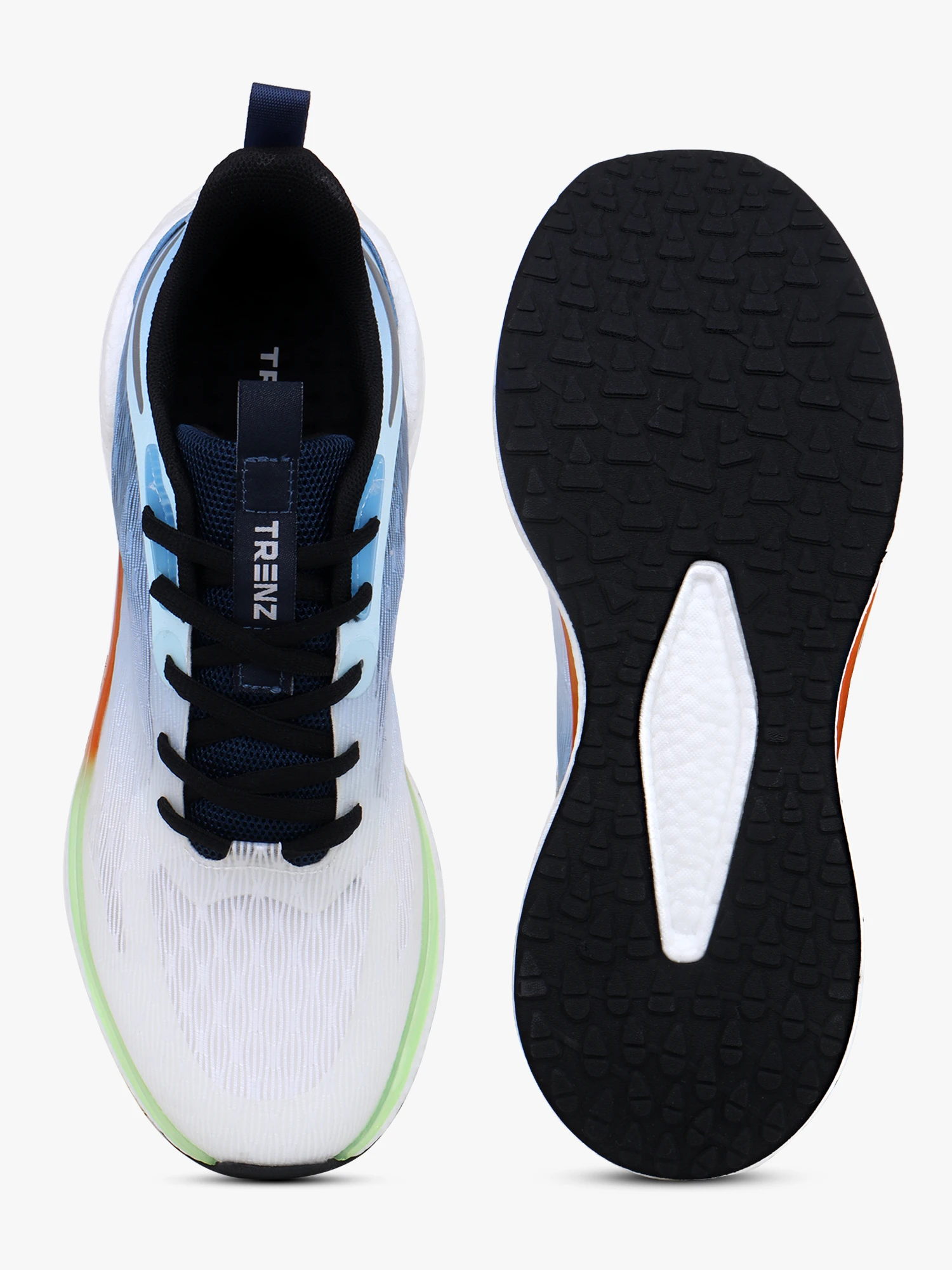 Men's lace-up shoes in sky blue and orange