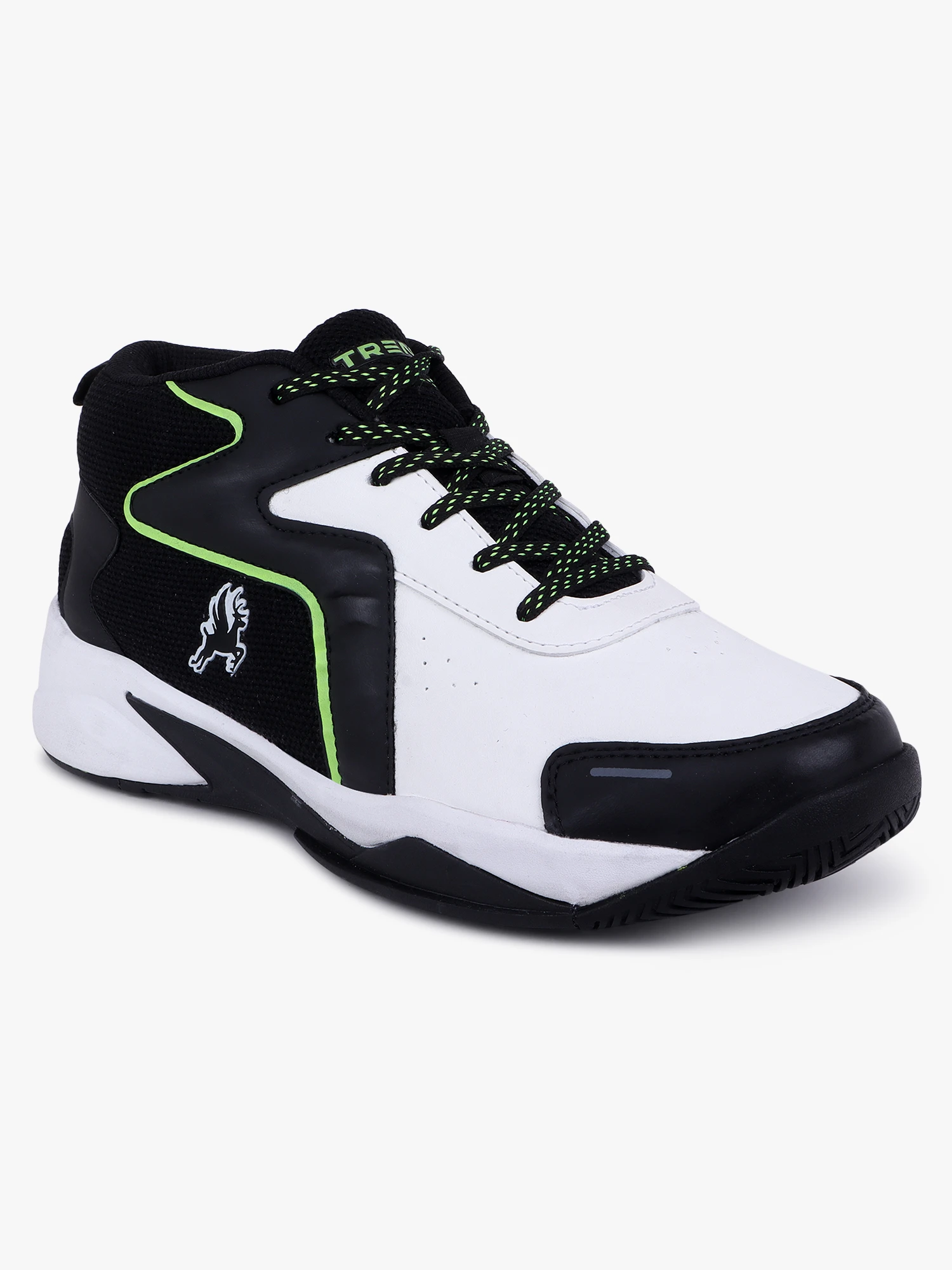 Black fluorescent green basketball shoes for men