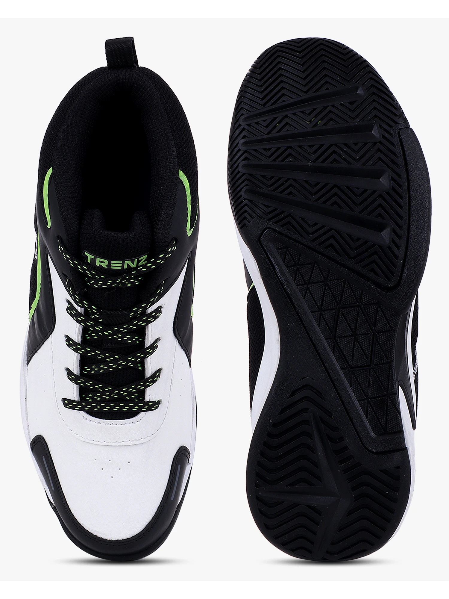Black fluorescent green basketball shoes for men
