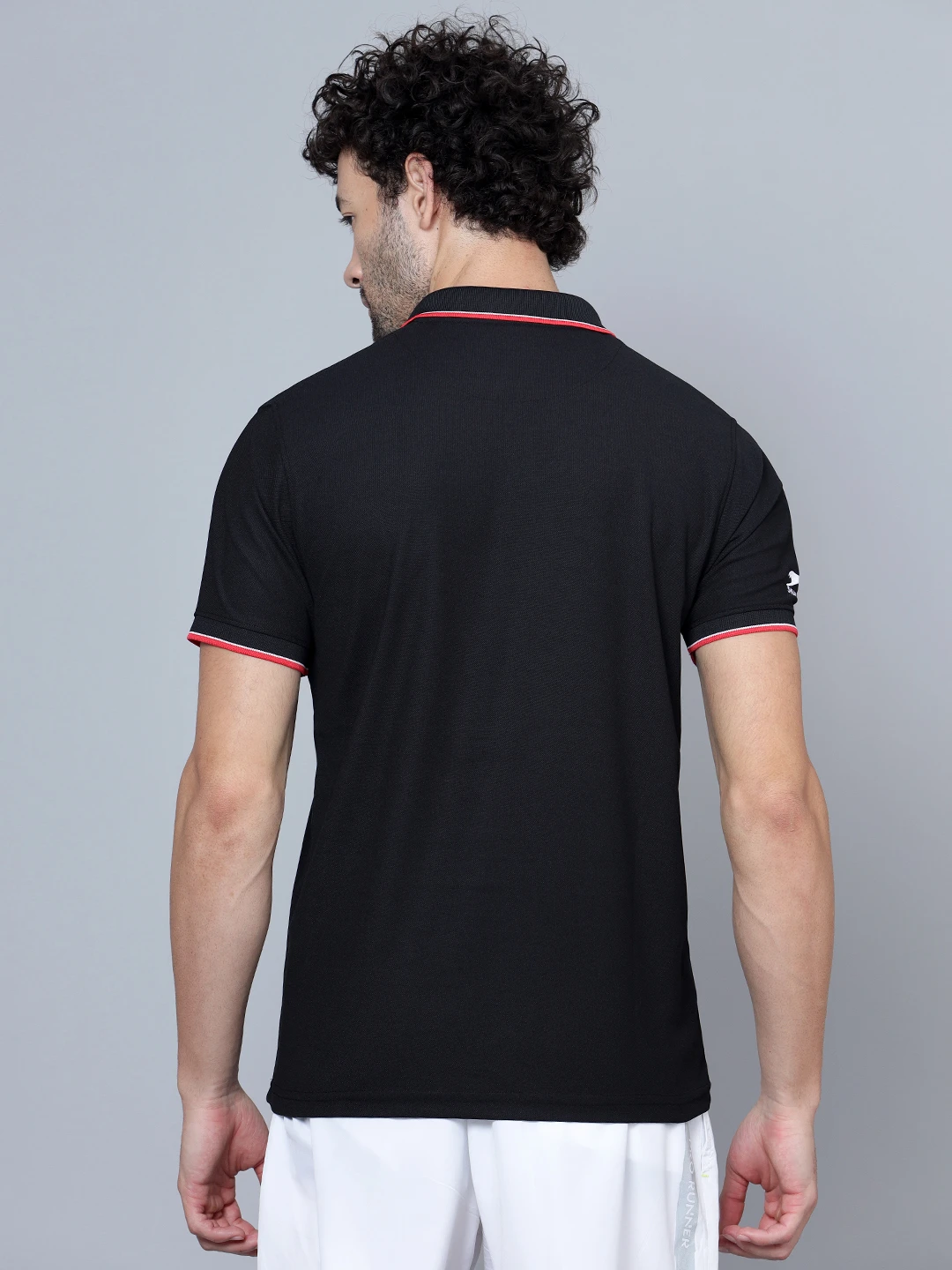 Men's Black DualHue Tipped Polo T-Shirt