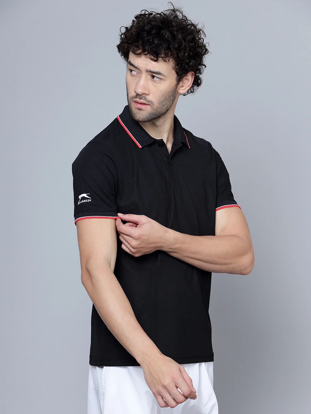 Men's Black DualHue Tipped Polo T-Shirt