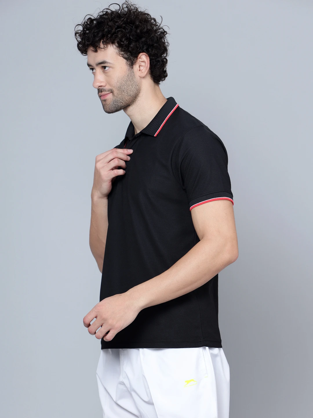 Men's Black DualHue Tipped Polo T-Shirt