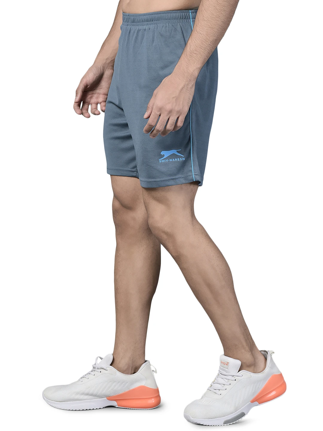 Polysquare Dark Grey Cyan Sports Shorts for men