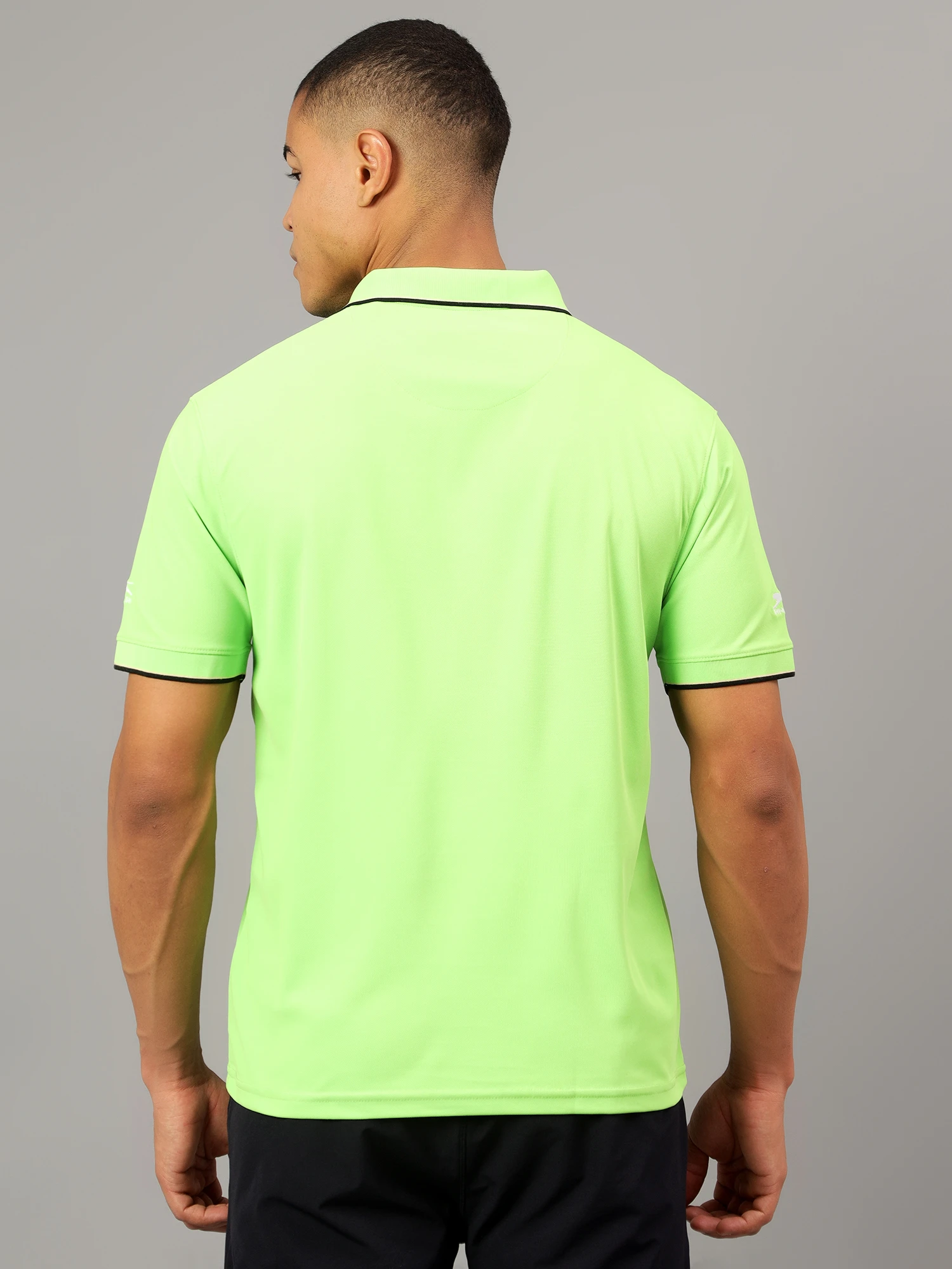 Men's Lime & Green DualHue Tipped Polo T-Shirt