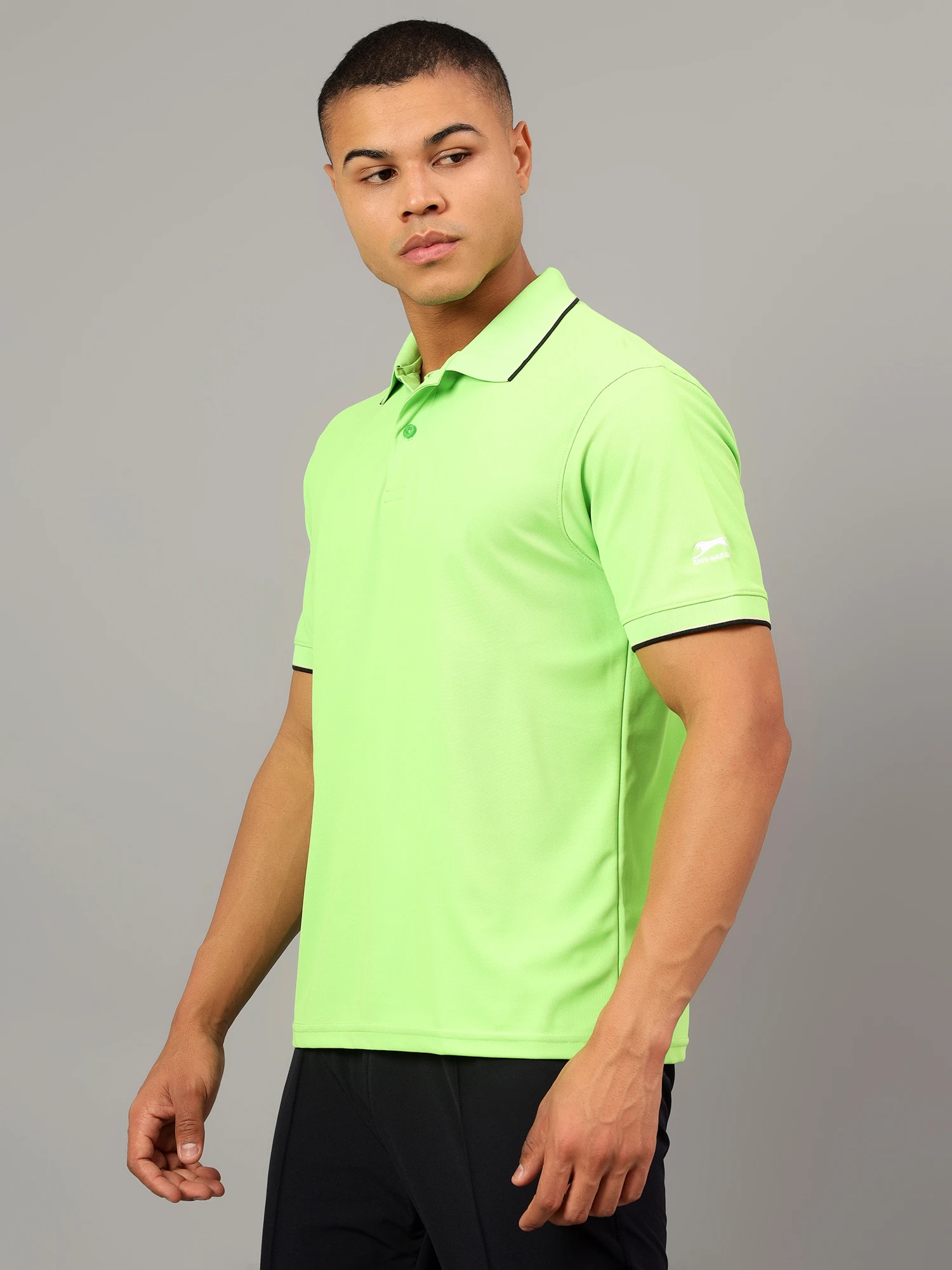 Men's Lime & Green DualHue Tipped Polo T-Shirt