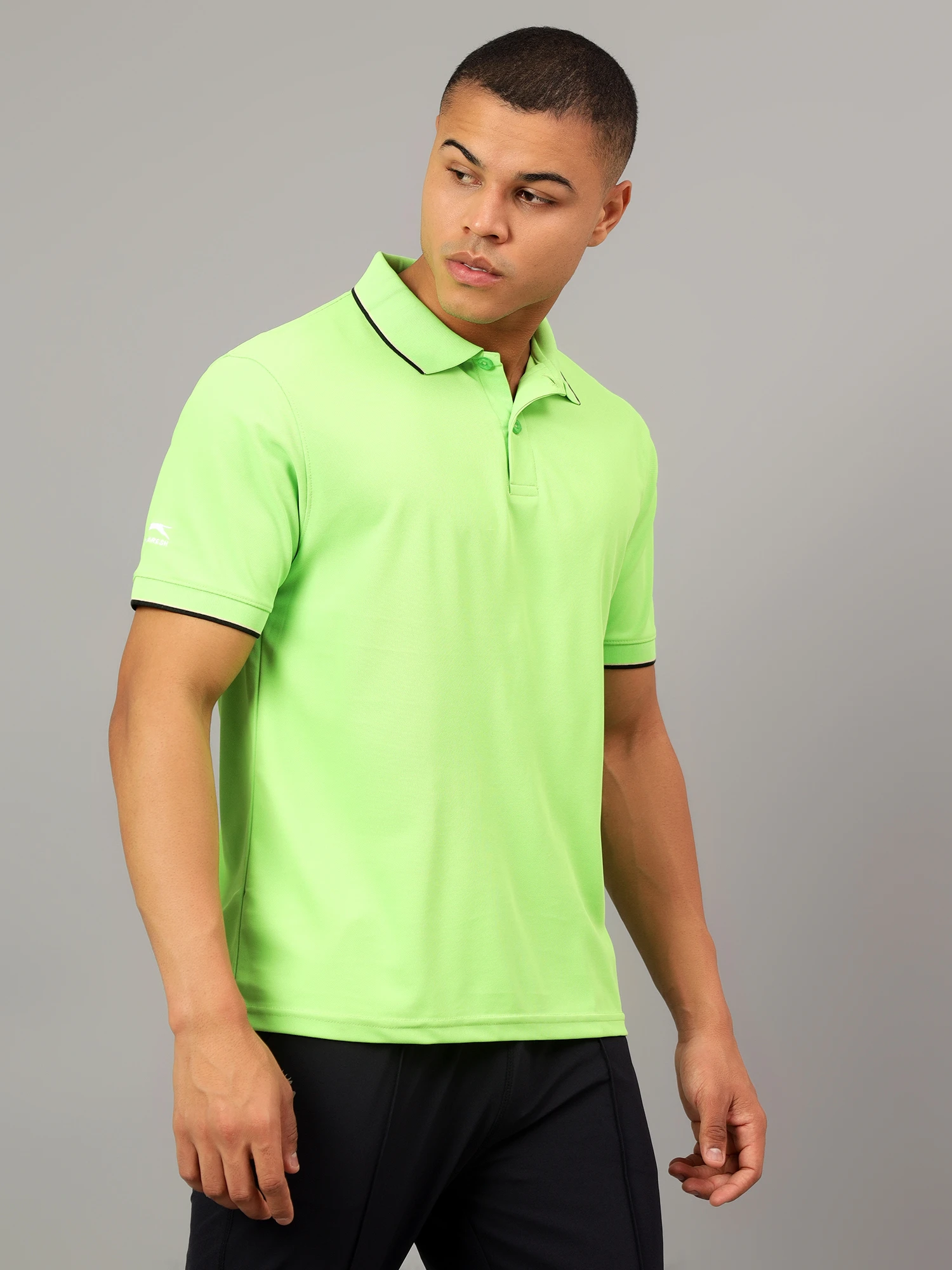 Men's Lime & Green DualHue Tipped Polo T-Shirt