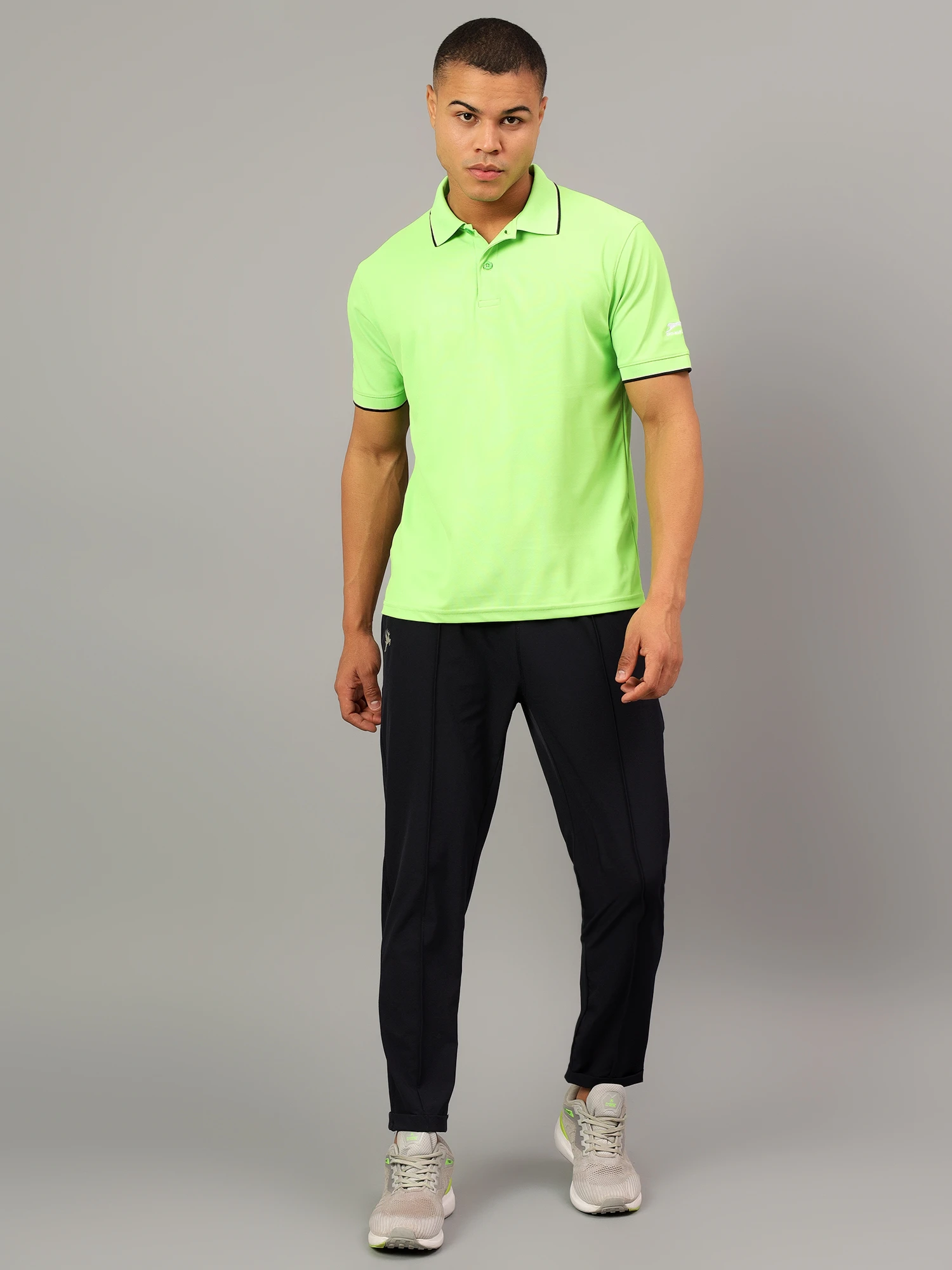 Men's Lime & Green DualHue Tipped Polo T-Shirt