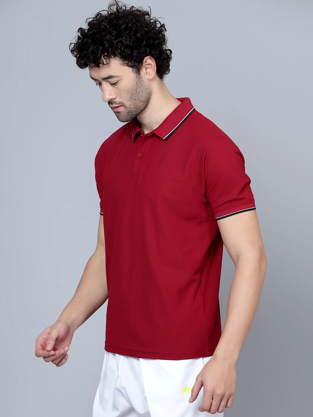 Men's Maroon DualHue Tipped Polo T-Shirt