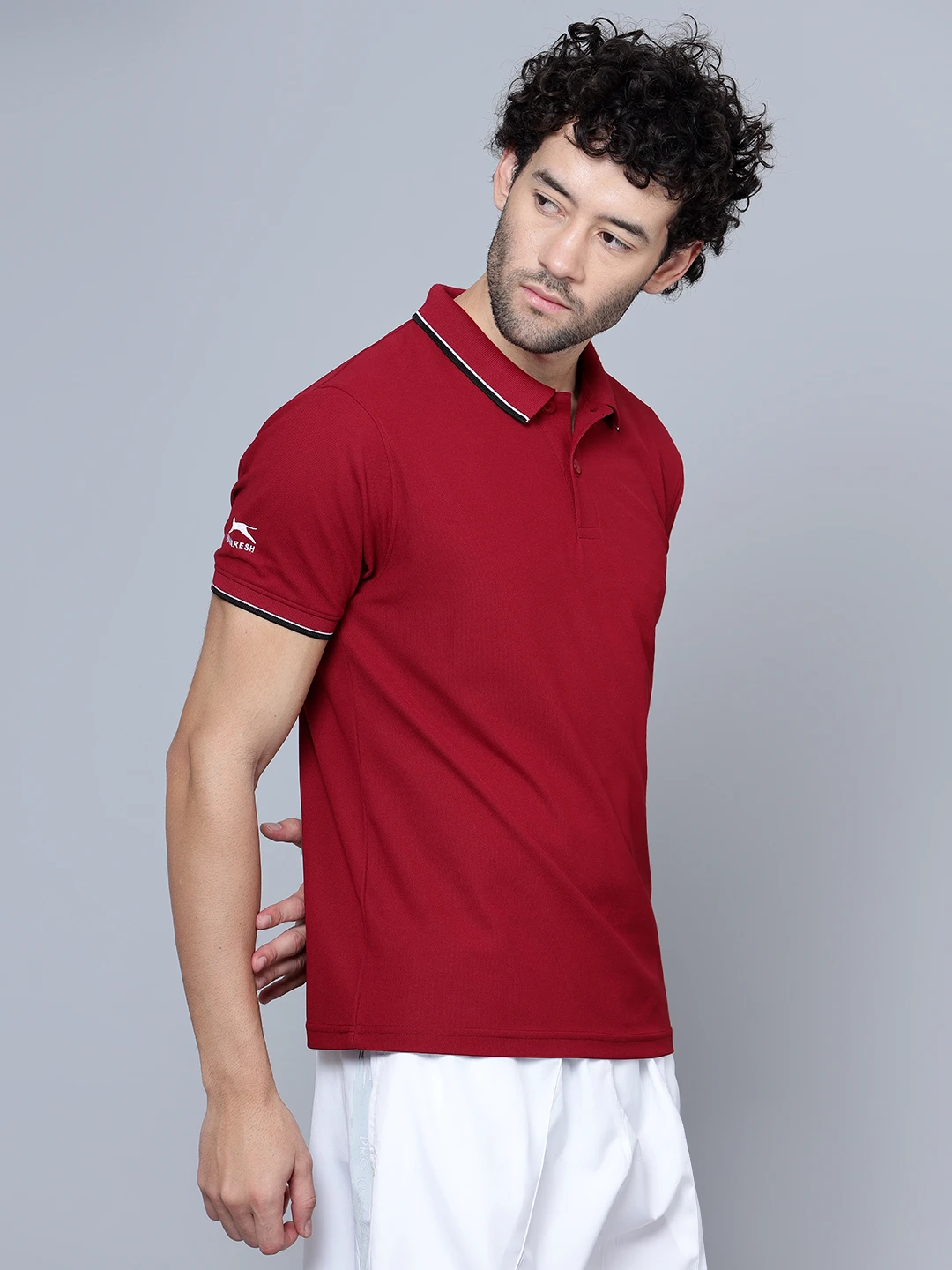 Men's Maroon DualHue Tipped Polo T-Shirt