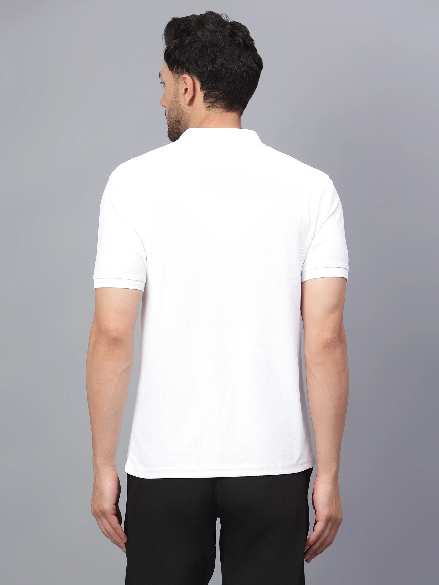 Men's White DualHue Tipped Polo T-Shirt