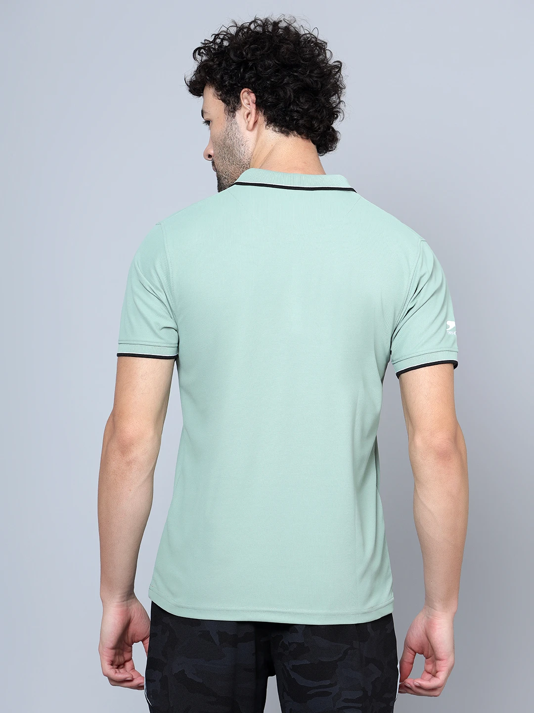Men's Saige Green DualHue Tipped Polo T-Shirt