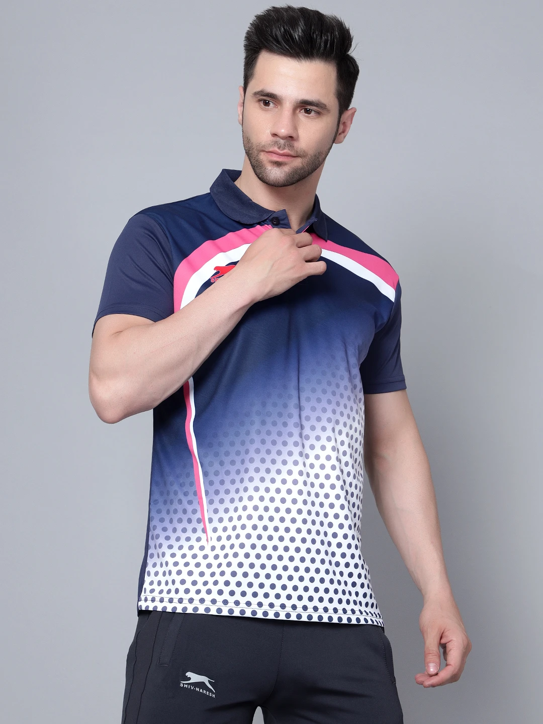 Men’s Navy Blue Polo T-Shirt – Shiv Naresh