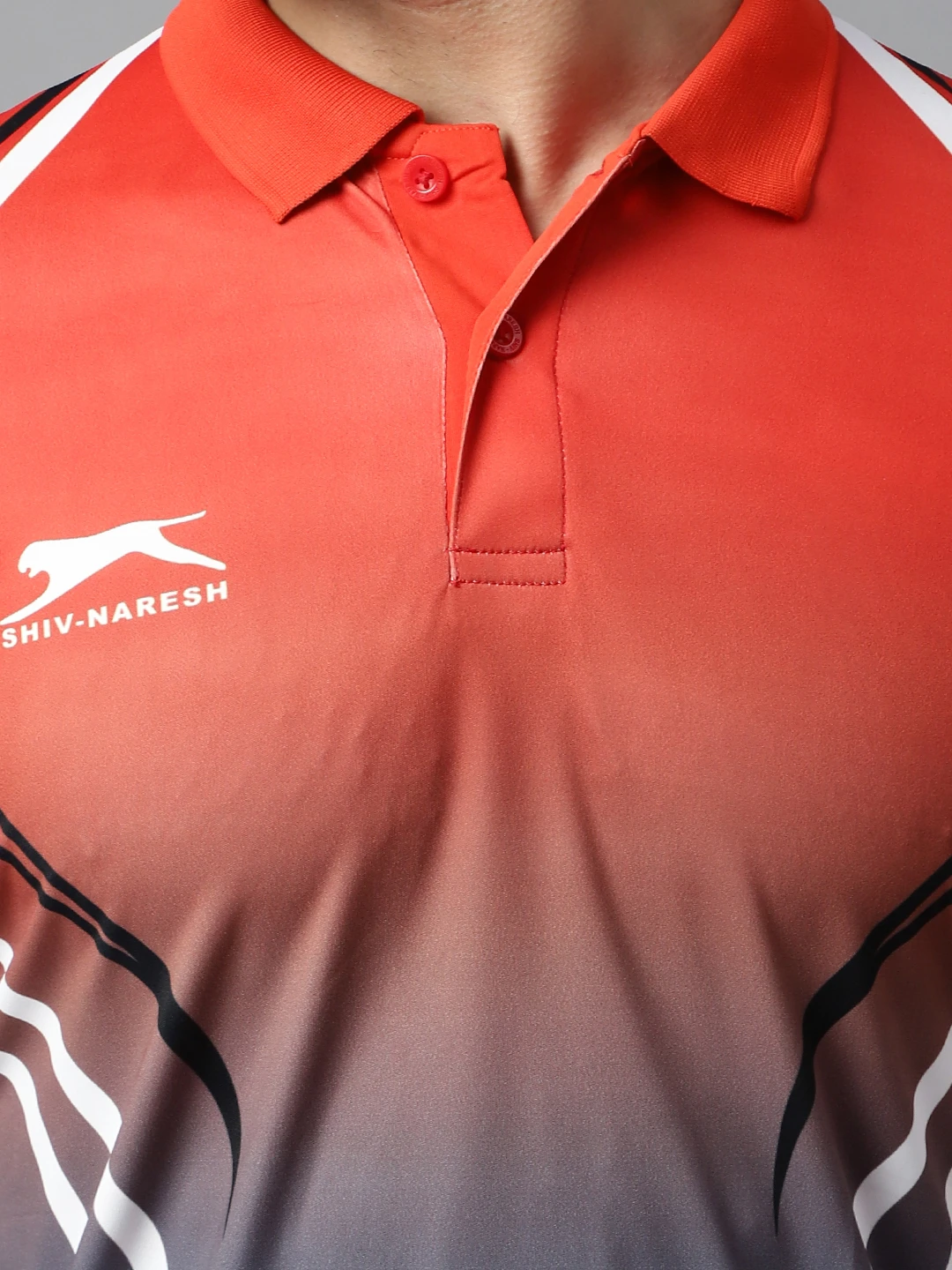 Printed Smart Fit Red Polo T‑Shirt – Shiv Naresh