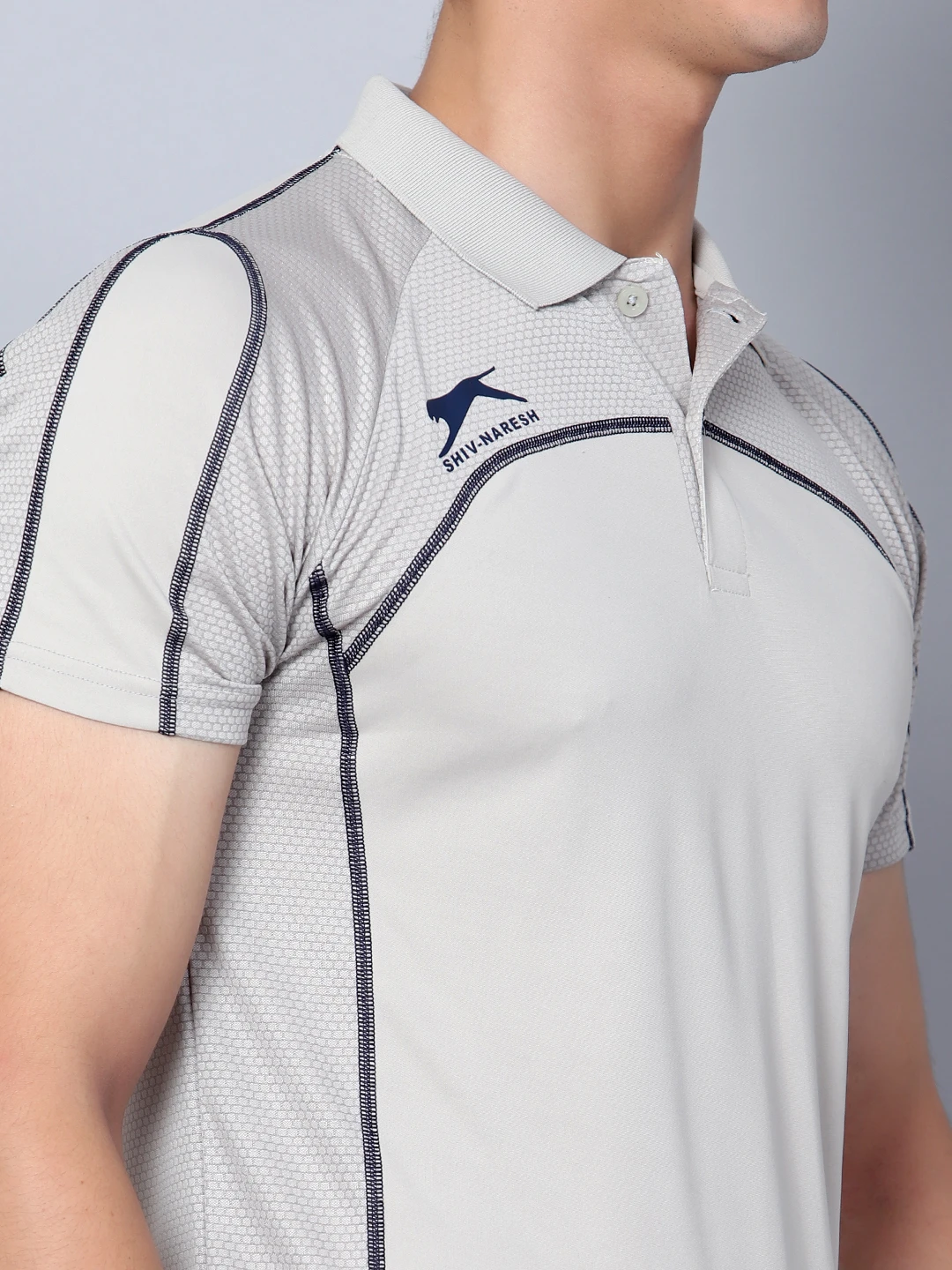 Light Grey Performance Polo T‑Shirt for men – Shiv Naresh