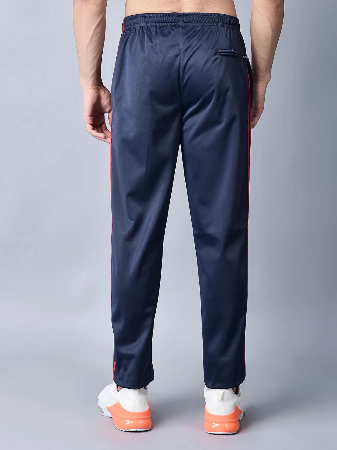 Essential Training Navy Blue/Red Trackpants for Men - Shivnaresh