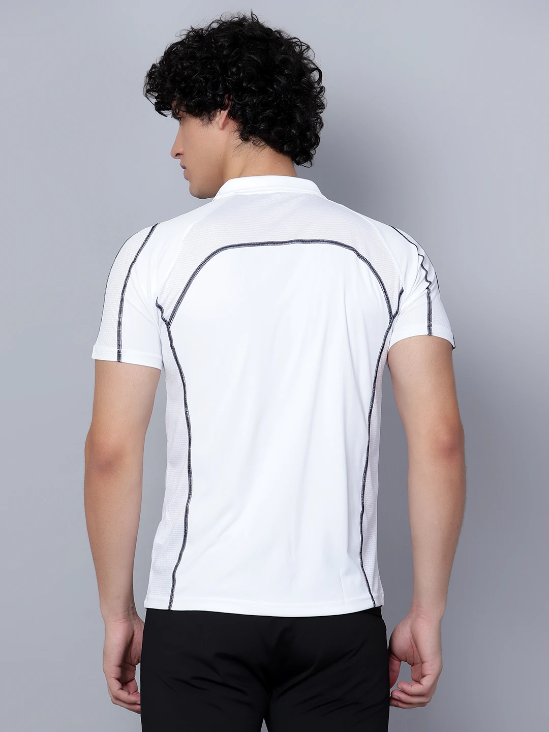 White Performance Polo T‑Shirt – Shiv Naresh