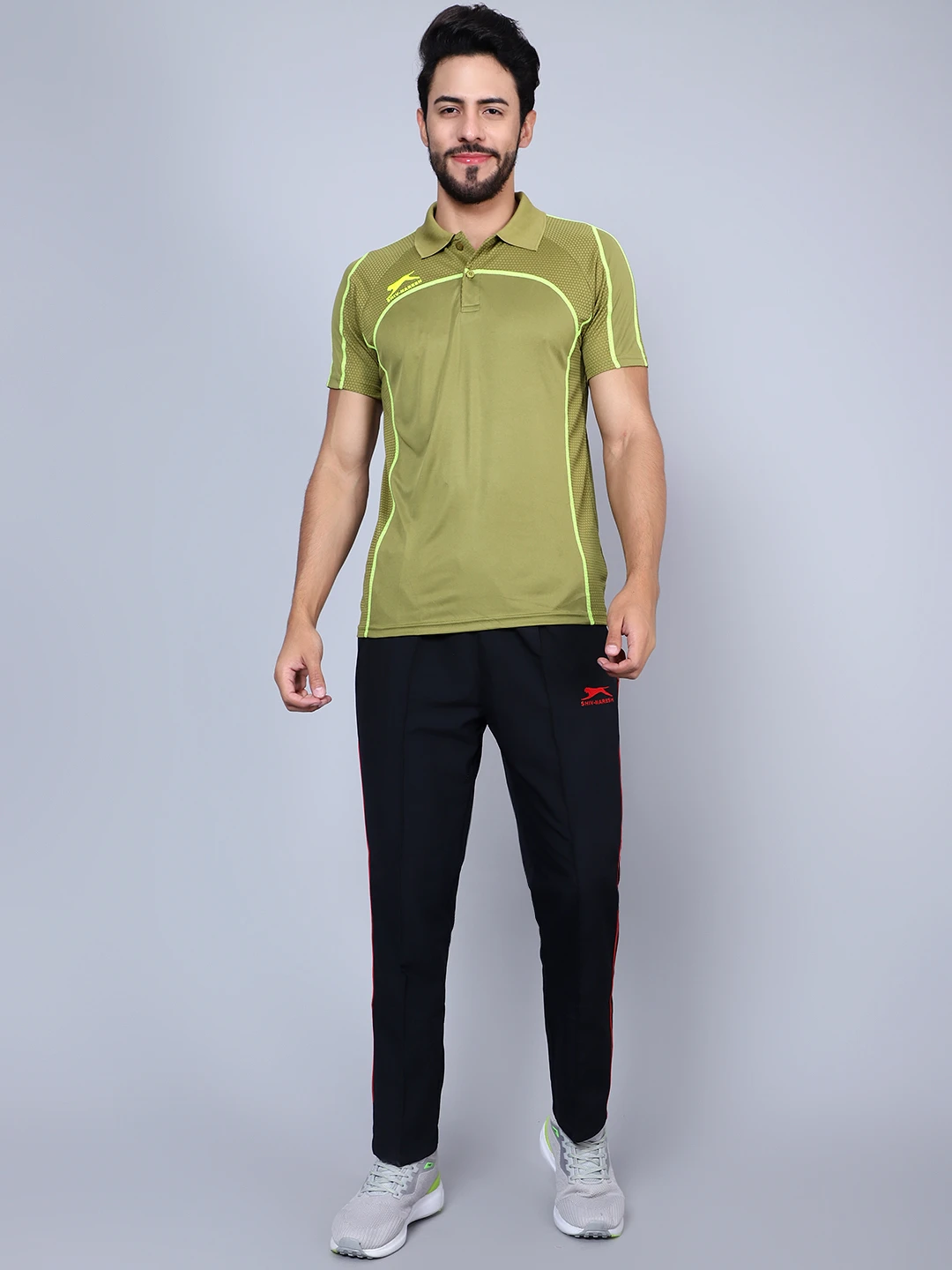 Mehandi Green Performance Polo T‑Shirt – Shiv Naresh