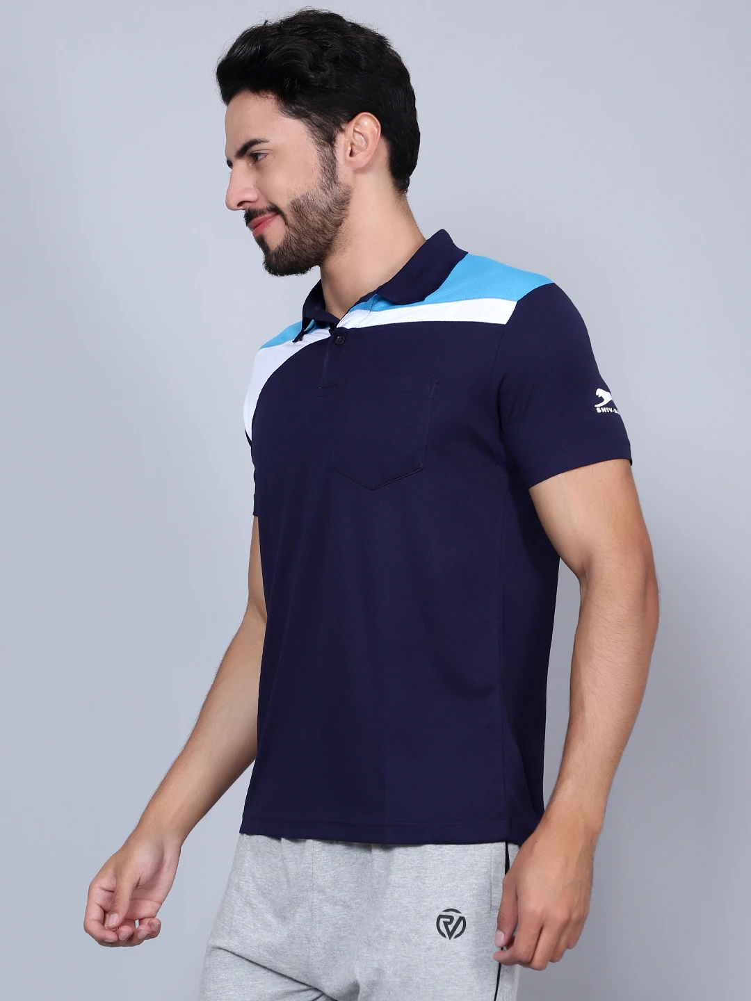 Navy blue Core Regular Fit Polo T‑Shirt for men – Shiv Naresh