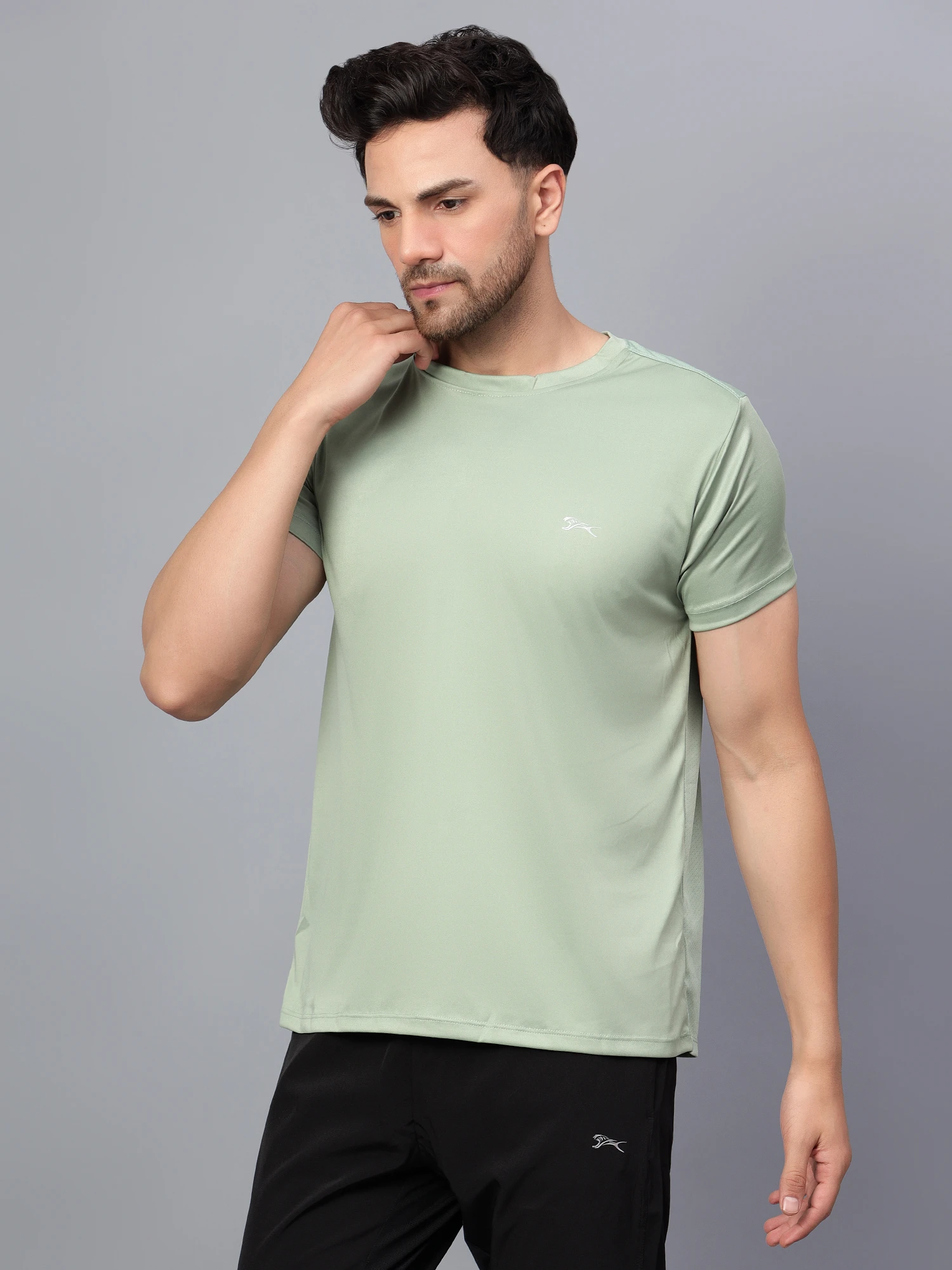 Men’s Dusky Green Cotton Round Neck T-Shirt – Core Collection by Shiv Naresh
