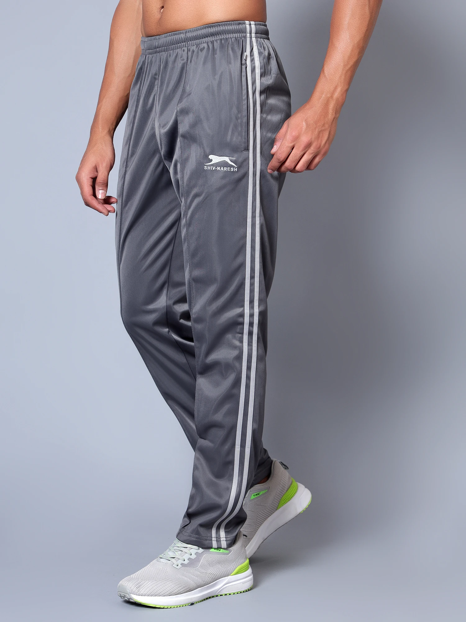 Dark Grey Light Grey Shiv Naresh Training Trackpants for men