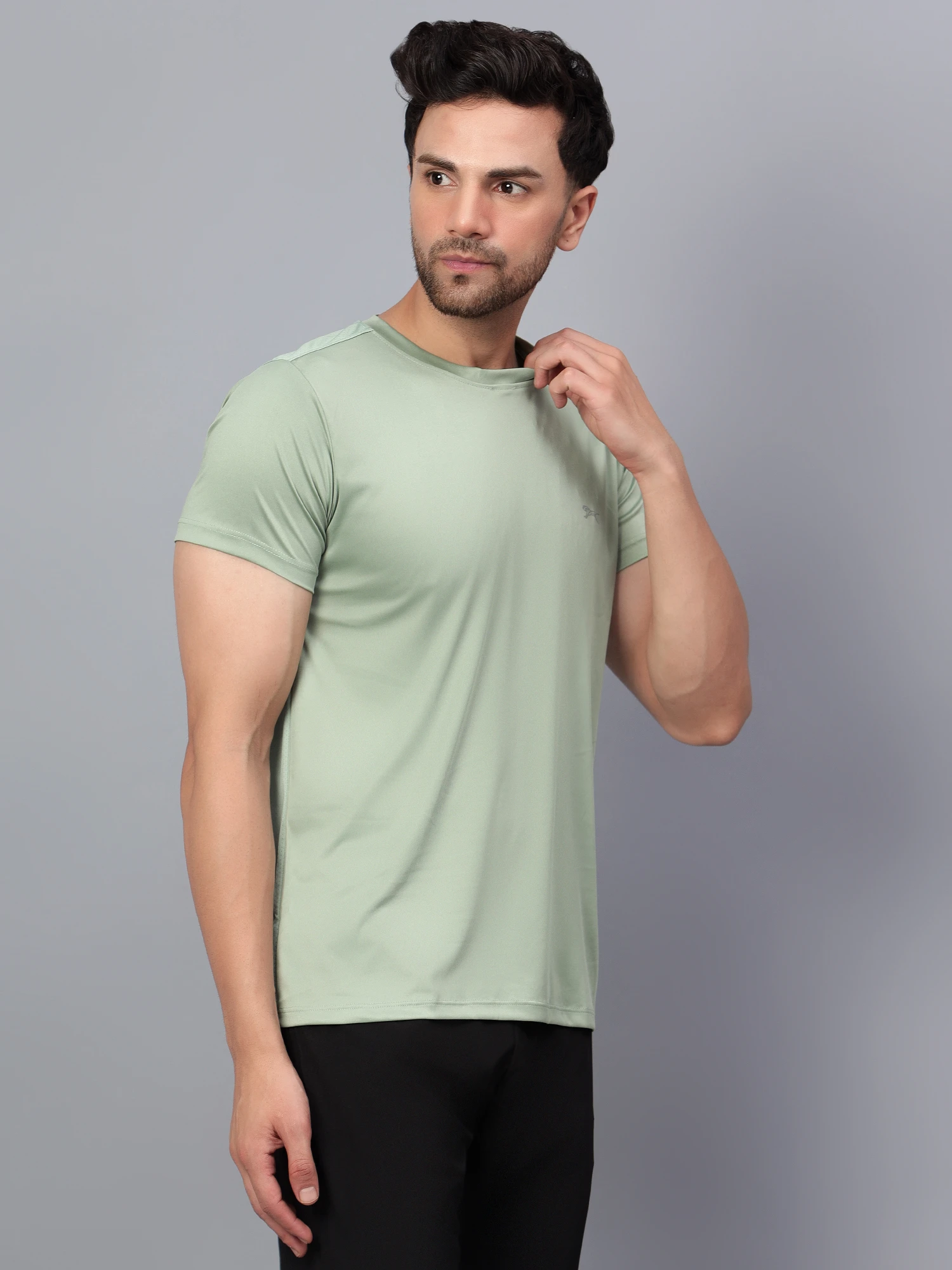 Men’s Dusky Green Cotton Round Neck T-Shirt – Core Collection by Shiv Naresh
