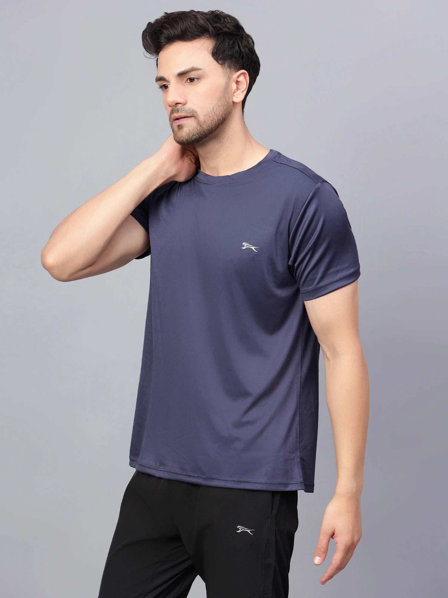 Men’s Navy Blue Cotton Round Neck T-Shirt – Core Collection Shiv Naresh
