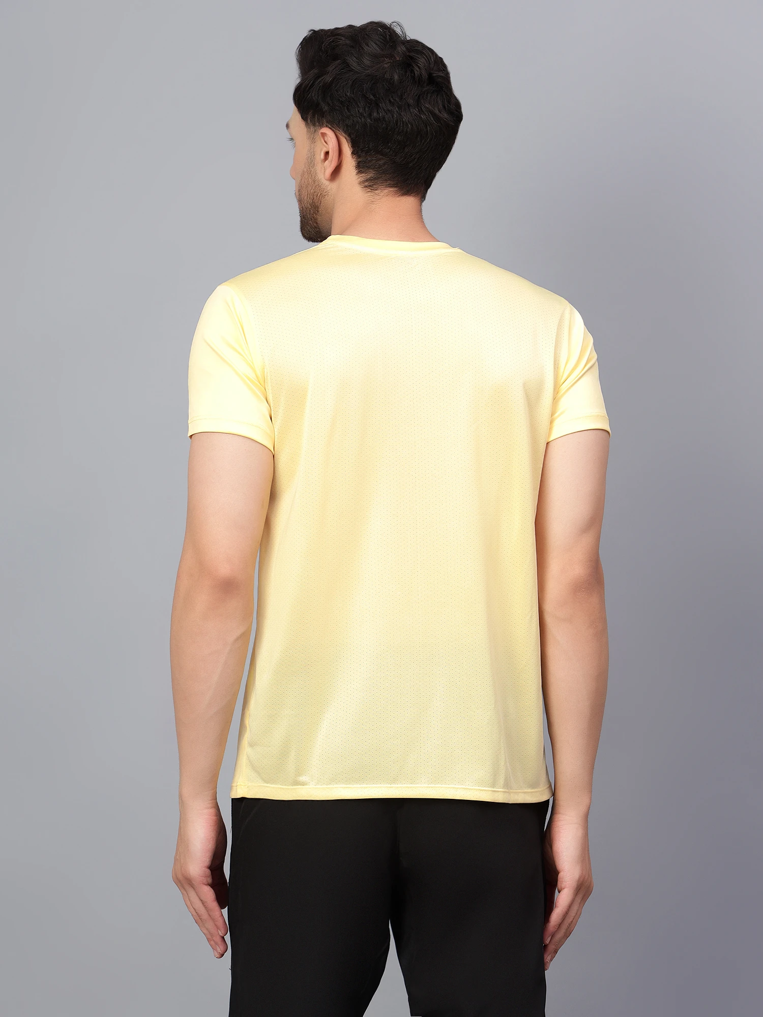 Men’s Yellow Cotton Round Neck T-Shirt – Core Collection by Shiv Naresh